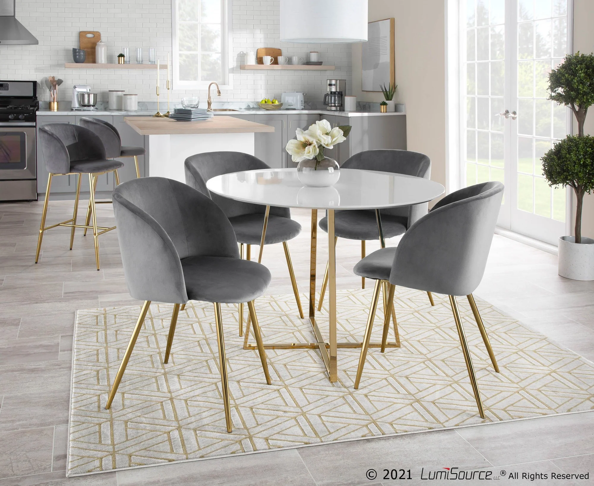 Fran Chair - Set of 2 Metallic By LumiSource