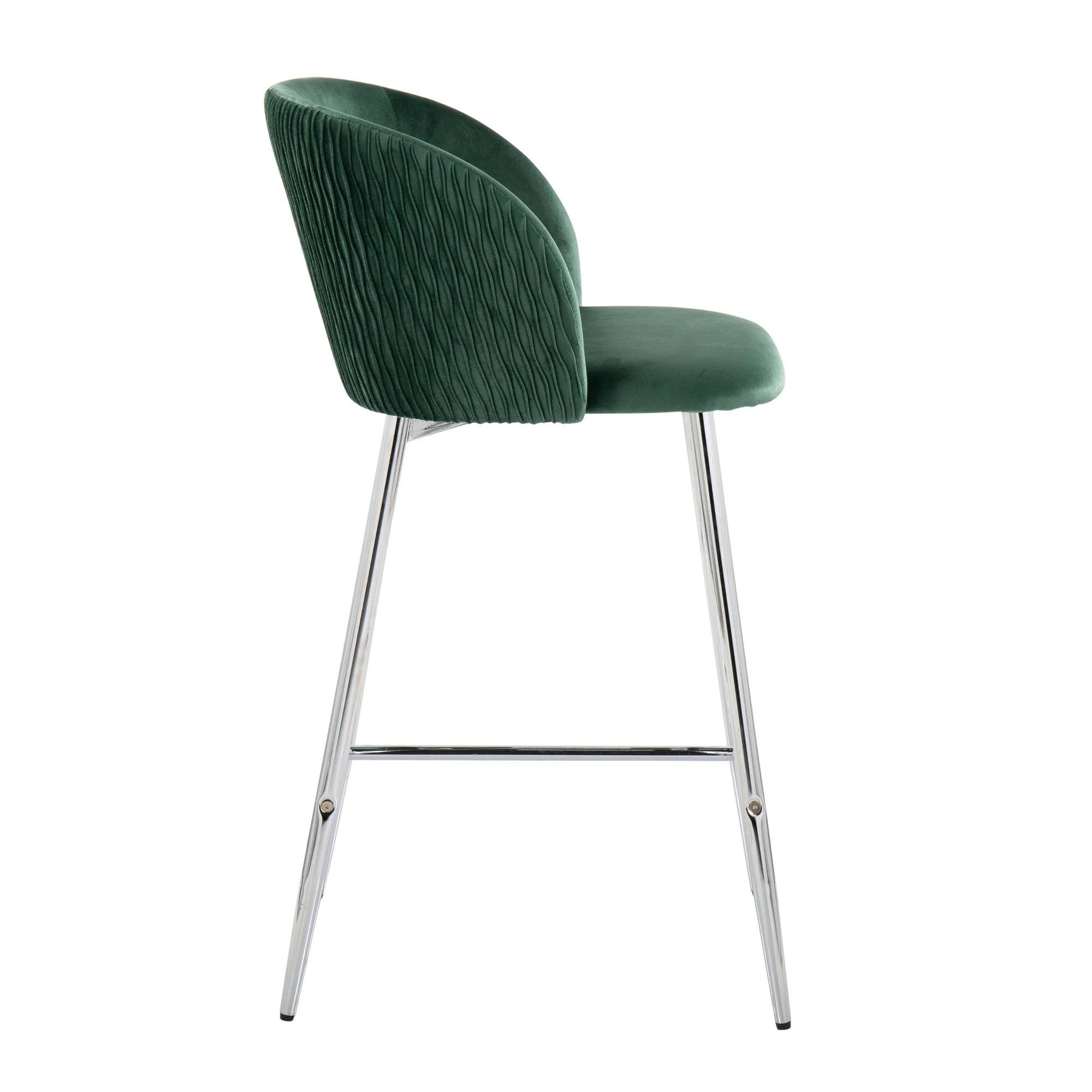 Fran Pleated Fixed-Height Counter Stool - Set of 2 Green By LumiSource - B26-FRANPLTV CHRGN2 - Image 6