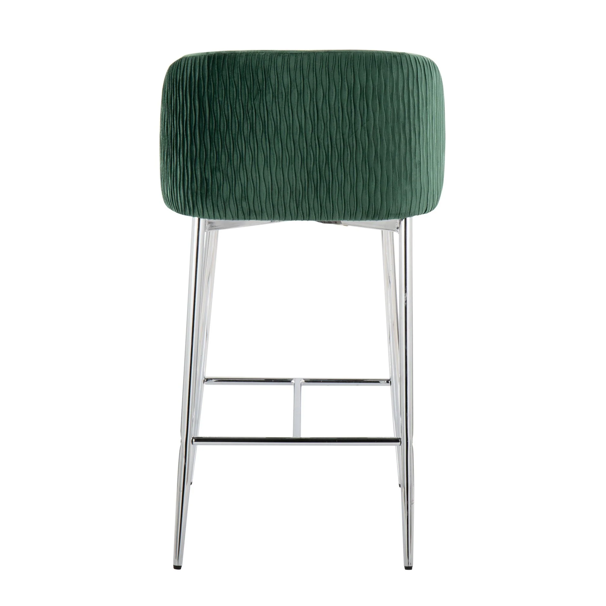 Fran Pleated Waves Fixed-Height Counter Stool - Set of 2 Green By LumiSource - B26-FRANPLTWVV CHRGN2 - Image 8