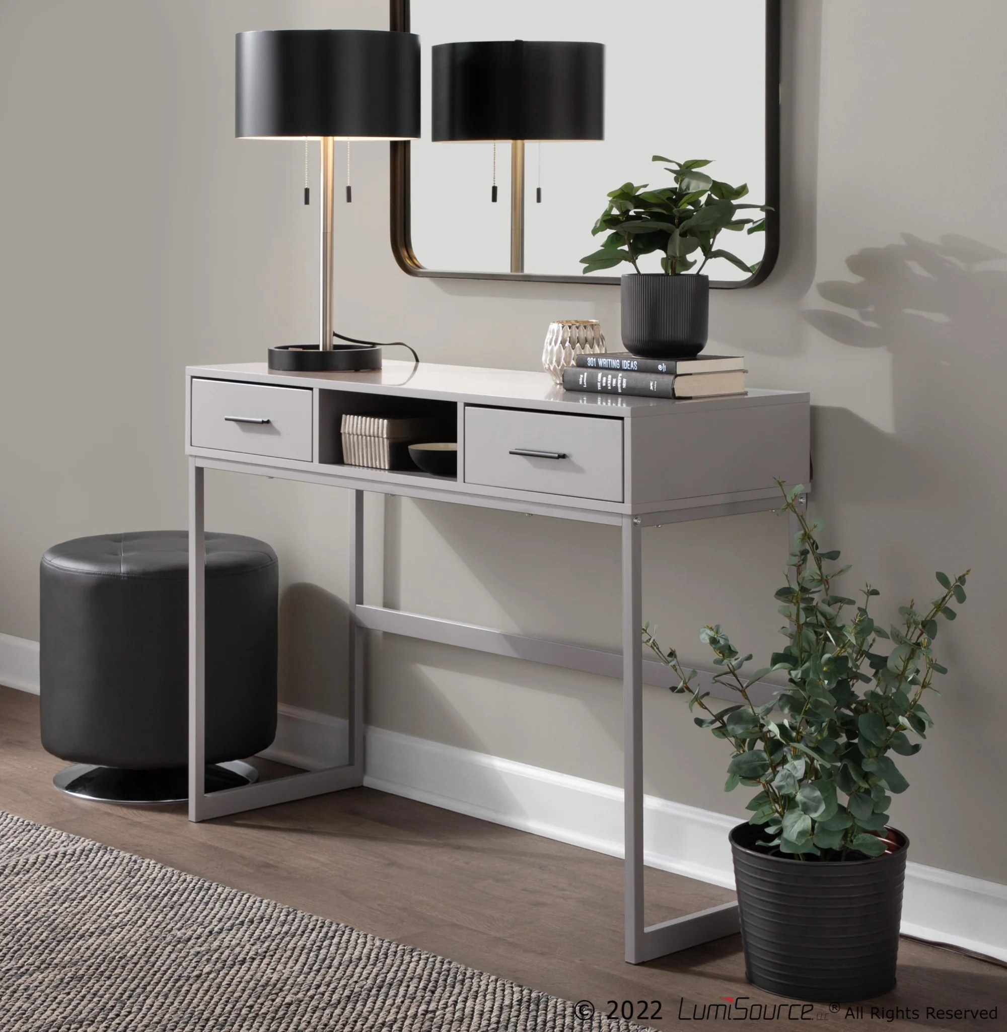 Franklin Console Table Gray By LumiSource