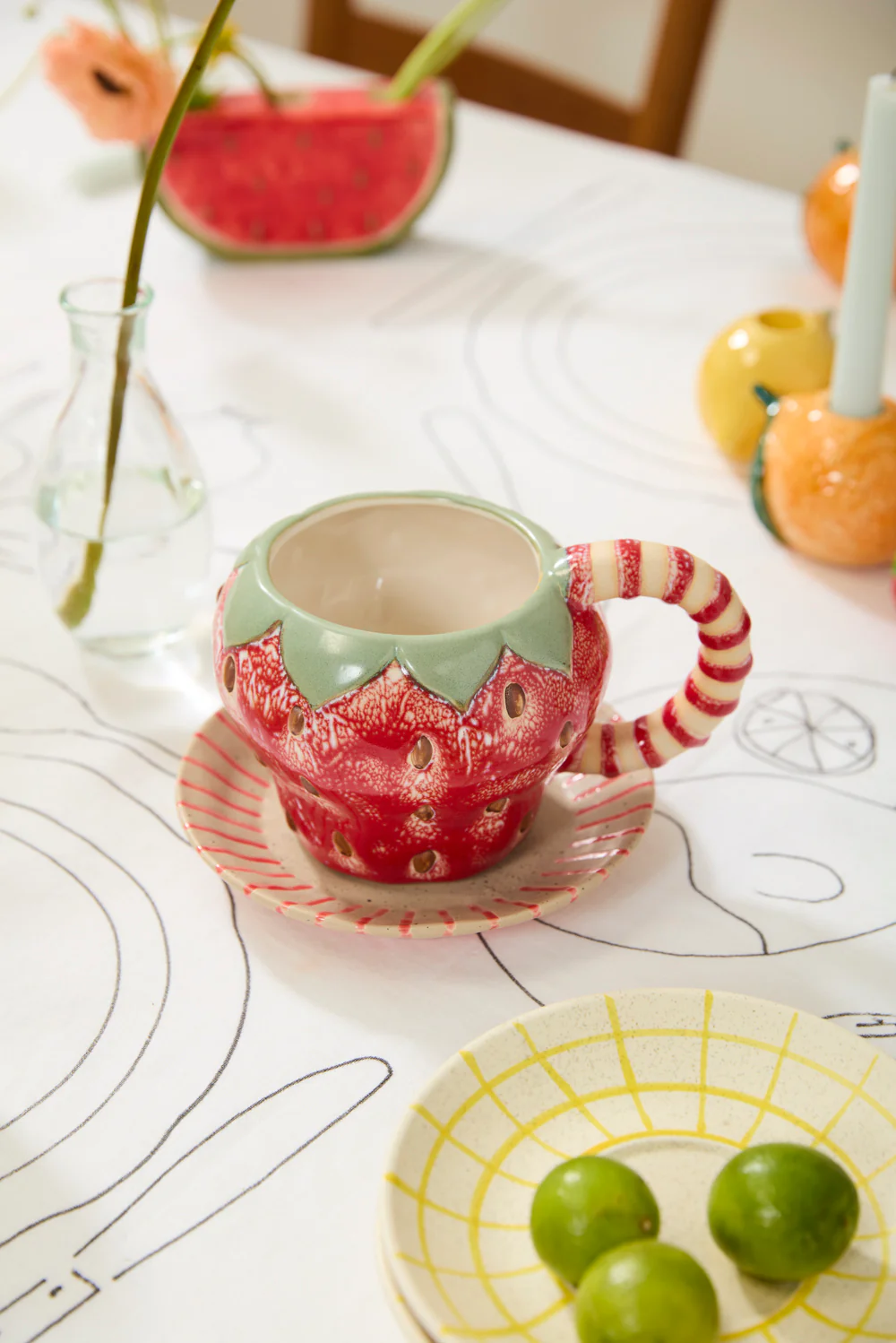 Fresh Fruit Mug with Saucer Set of 4 By Accent Decor - Image 8