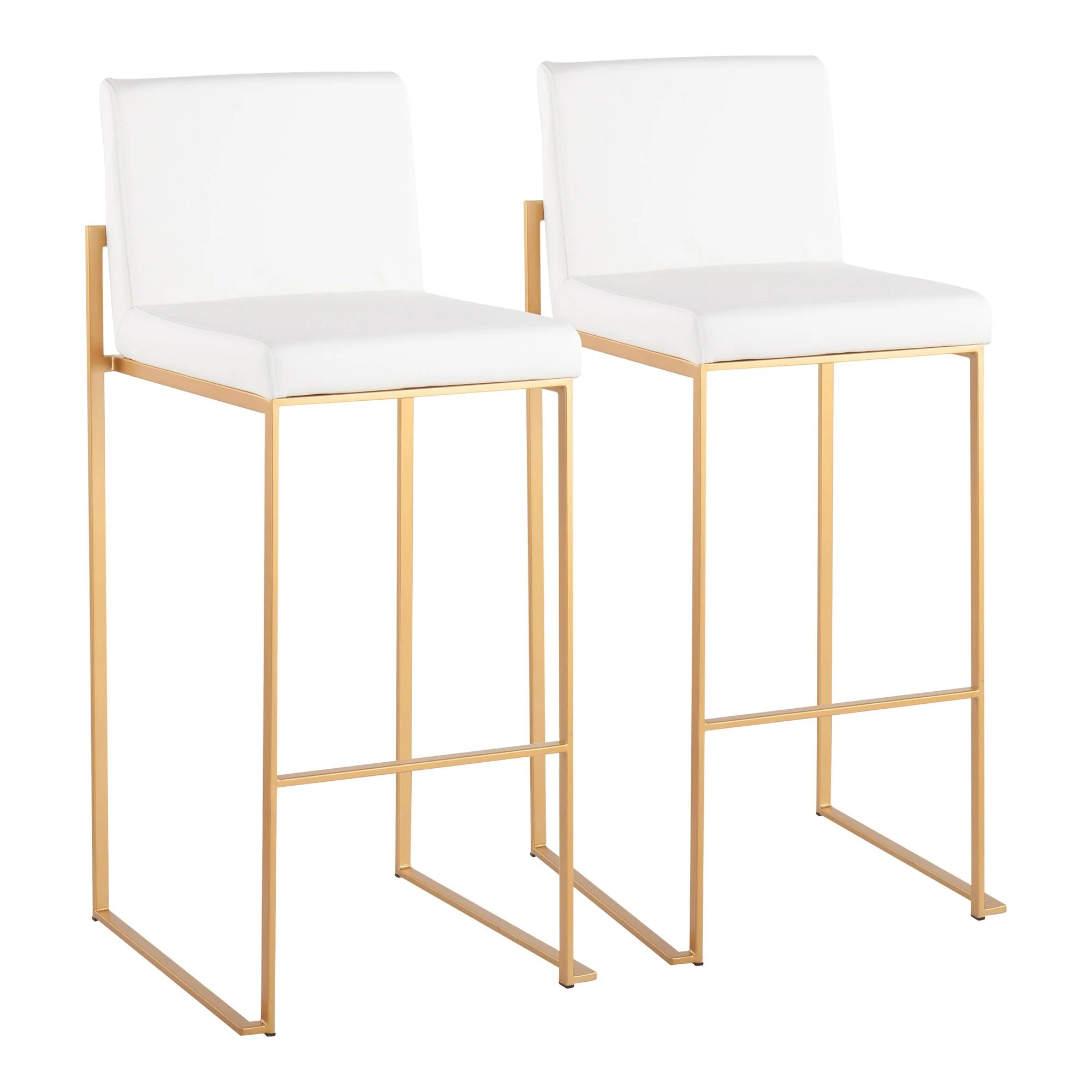 Fuji High Back Barstool - Set of 2 White By LumiSource - B30-FUJIHB AUW2