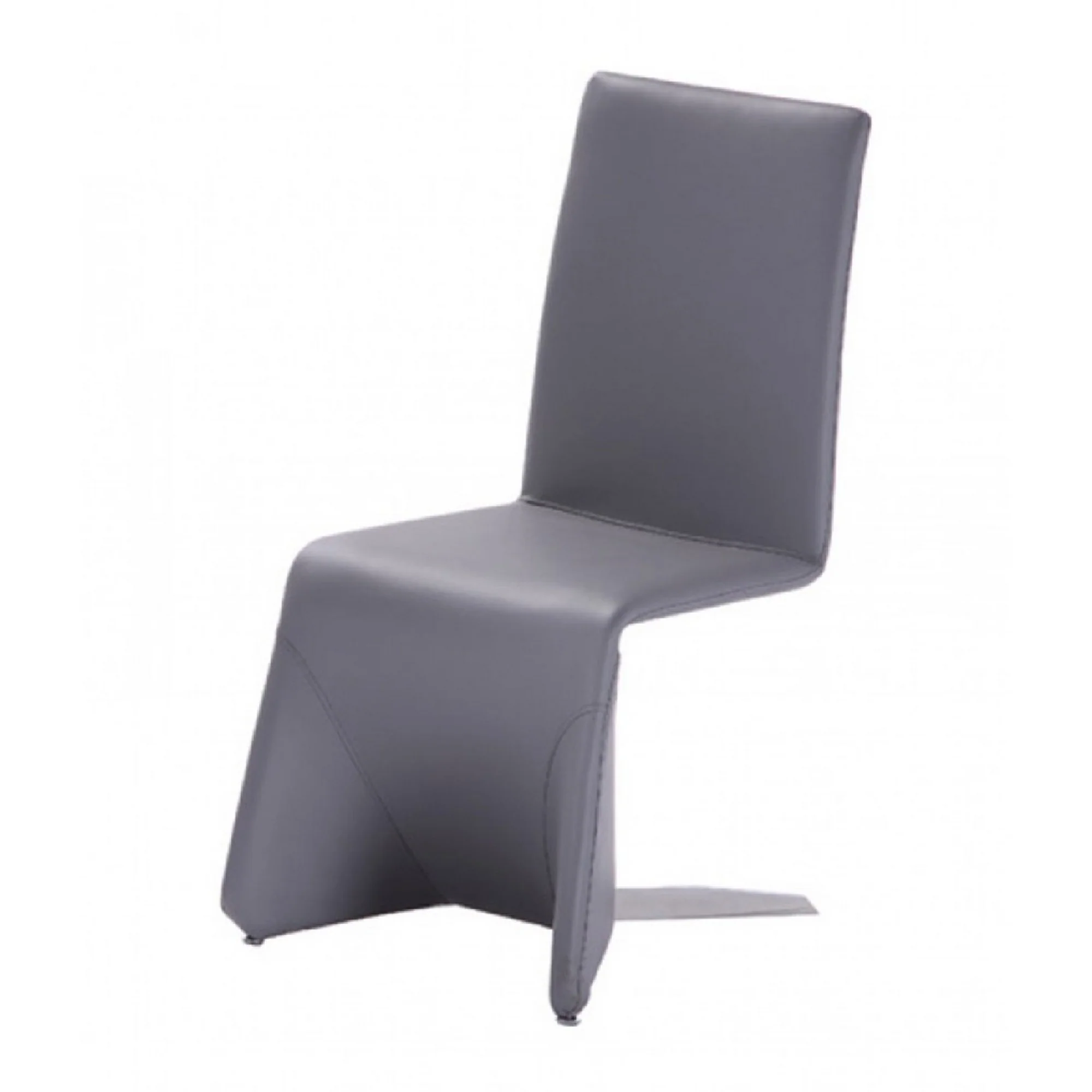 Fully Leatherette Upholstered Metal Frame Dining Chair, Set of 2, Gray By Benzara