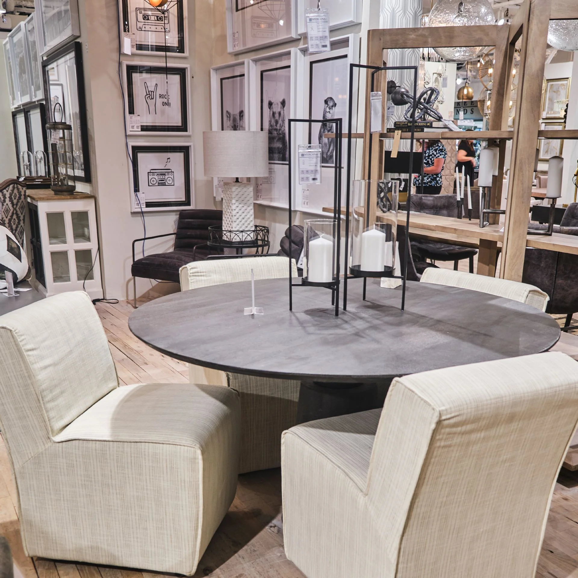 Fully Upholstered Cream Toned Fabric Dining Chair On Casters By Homeroots