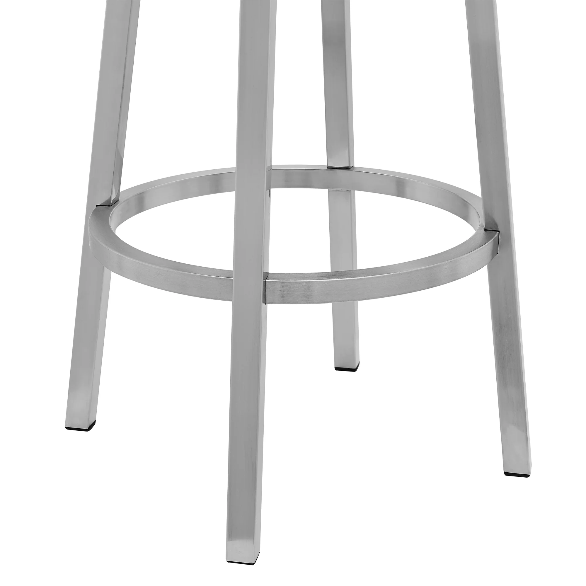 Gem 30" Swivel Modern Metal and Gray Faux Leather Bar and Counter Stool By Armen Living - Image 7