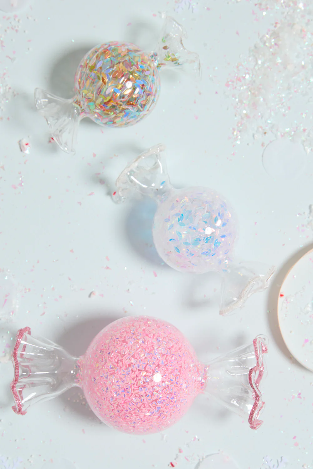 Glass Candy Ornament Set of 8 By Accent Decor