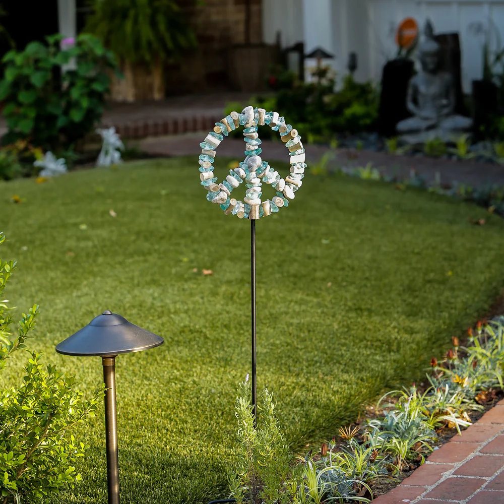Glass Peace Symbol Garden Stake Set of 4 By Garden Age Supply - Image 2