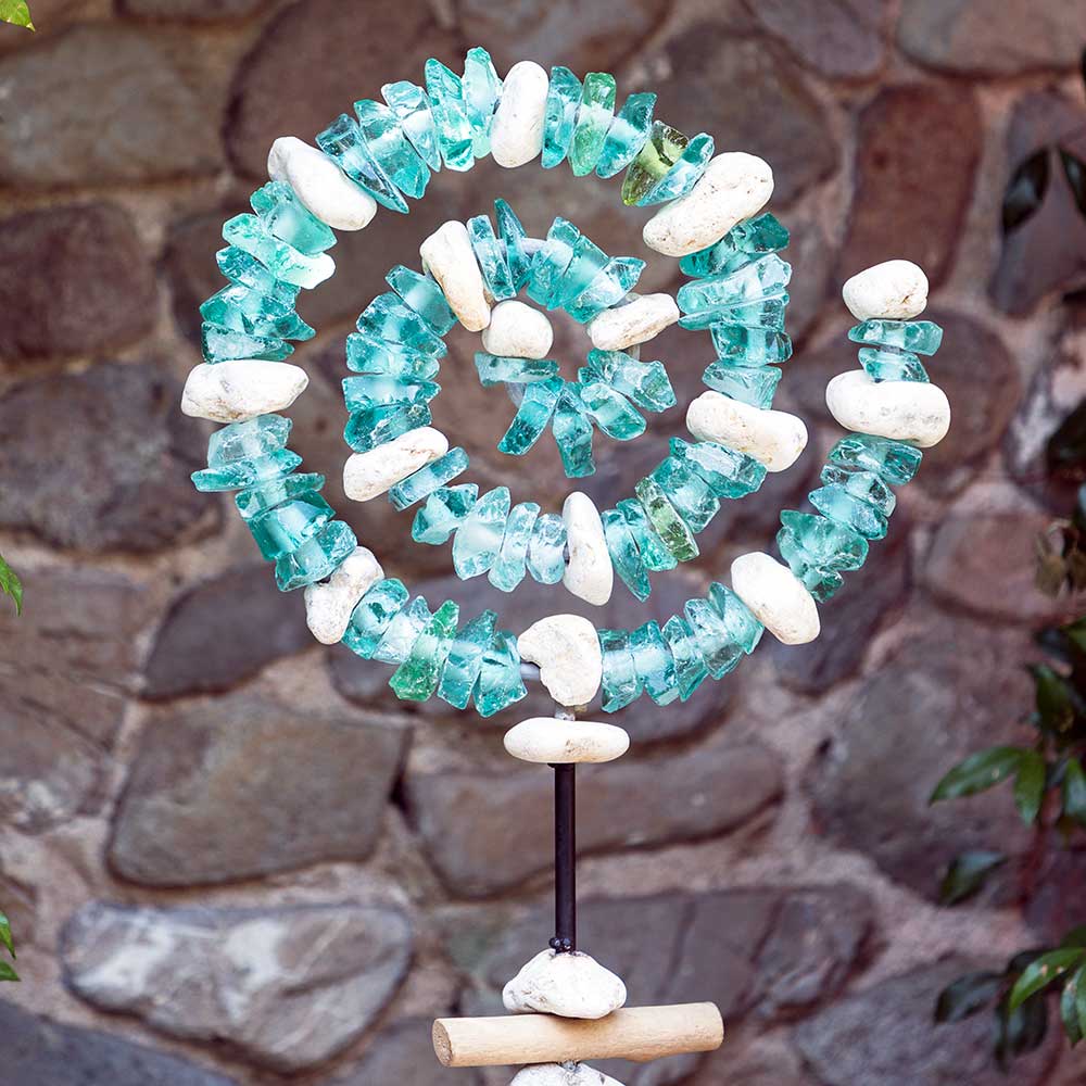 Glass Spiral Garden Stand Set of 2 By Garden Age Supply - Image 4
