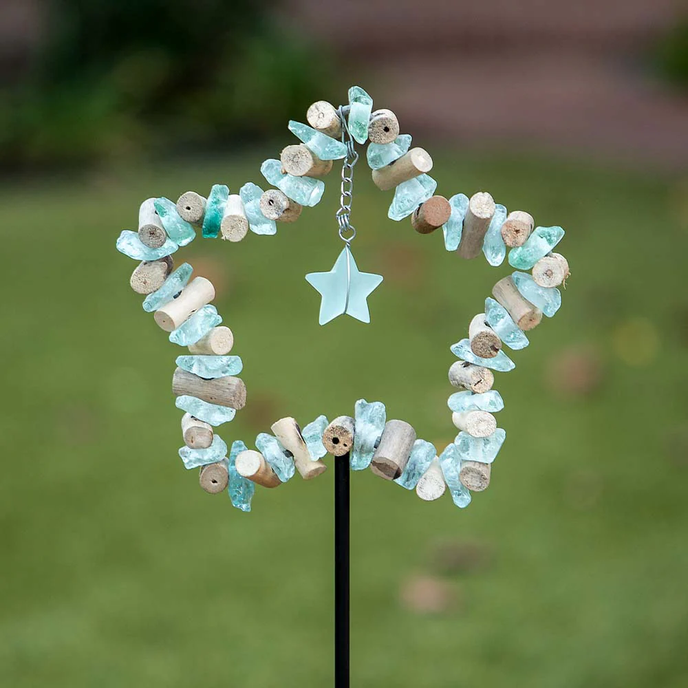 Glass Star Garden Stake Set of 4 By Garden Age Supply