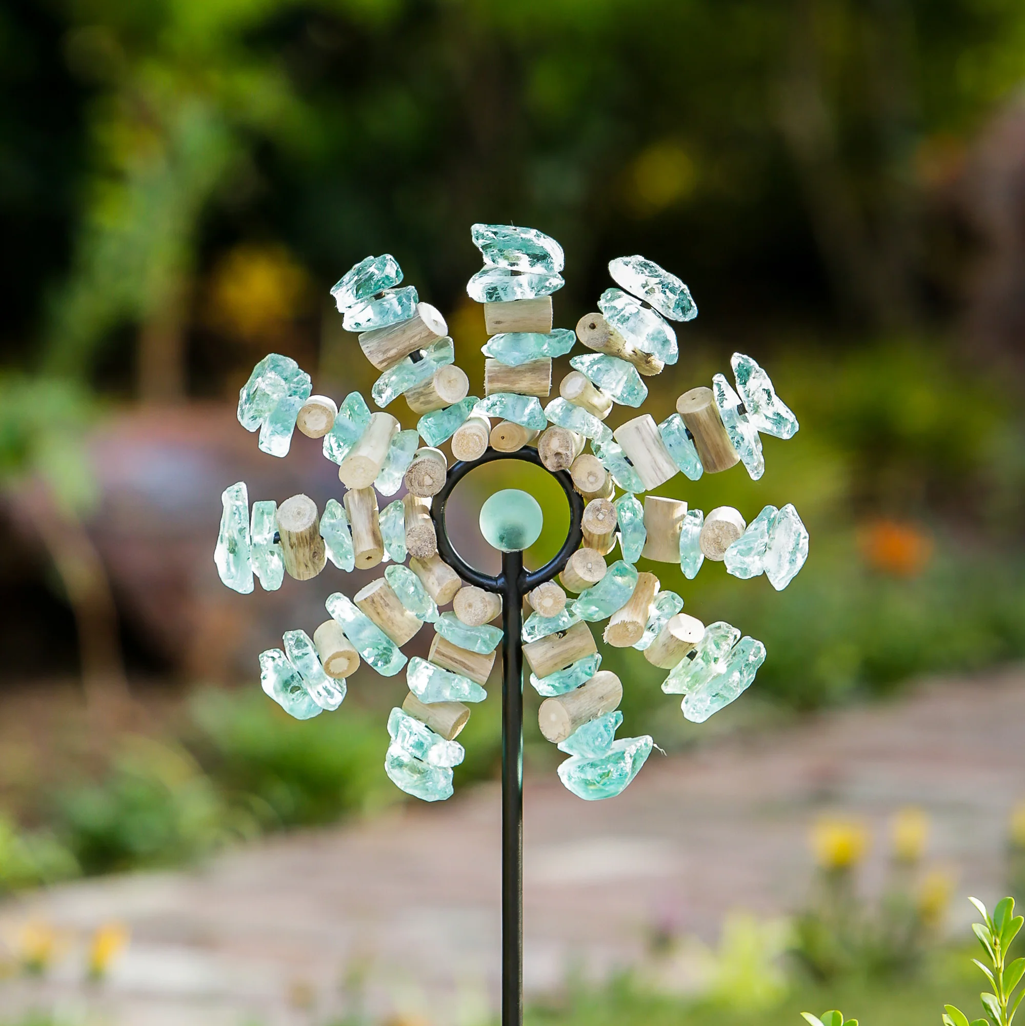 Glass Sun Rays Garden Stake Set of 4 By Garden Age Supply