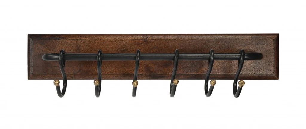 Glendo Iron & Wood Wall Rack By Homeroots