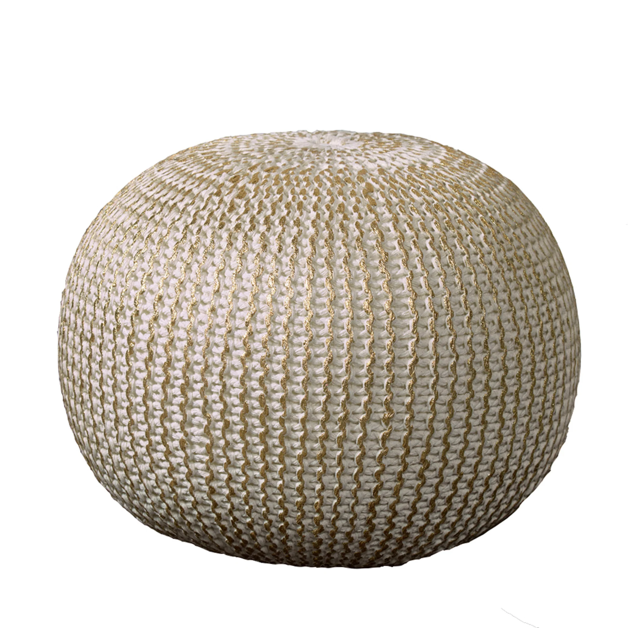 Gold 100% Cotton Ottoman By Homeroots