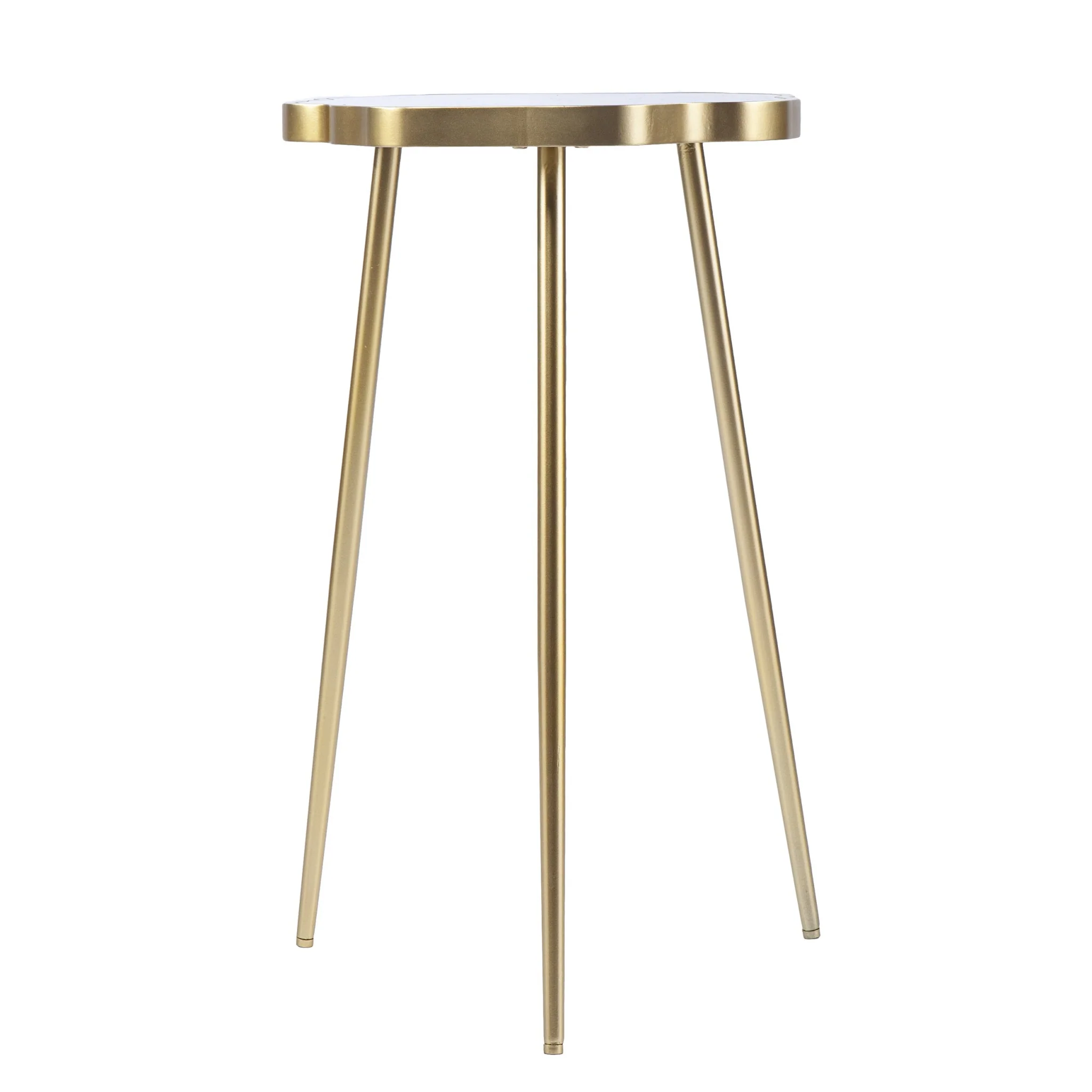 Gold And Shades Of Violet Faux Agate End Table By Homeroots - Image 3