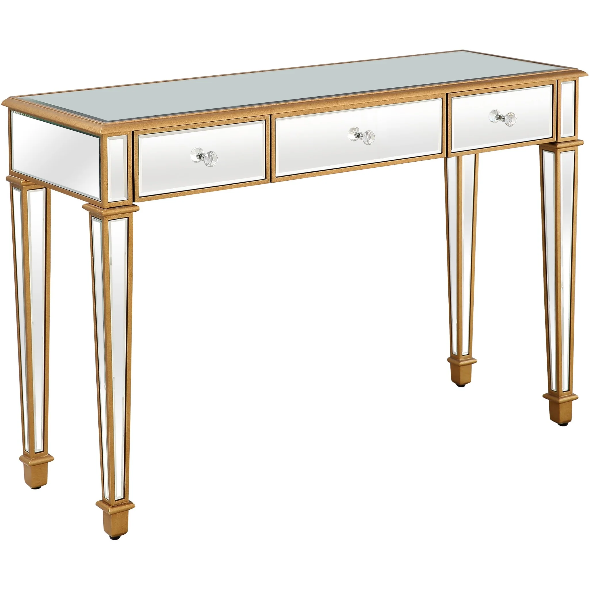Gold Finish Trim Console Table By Homeroots