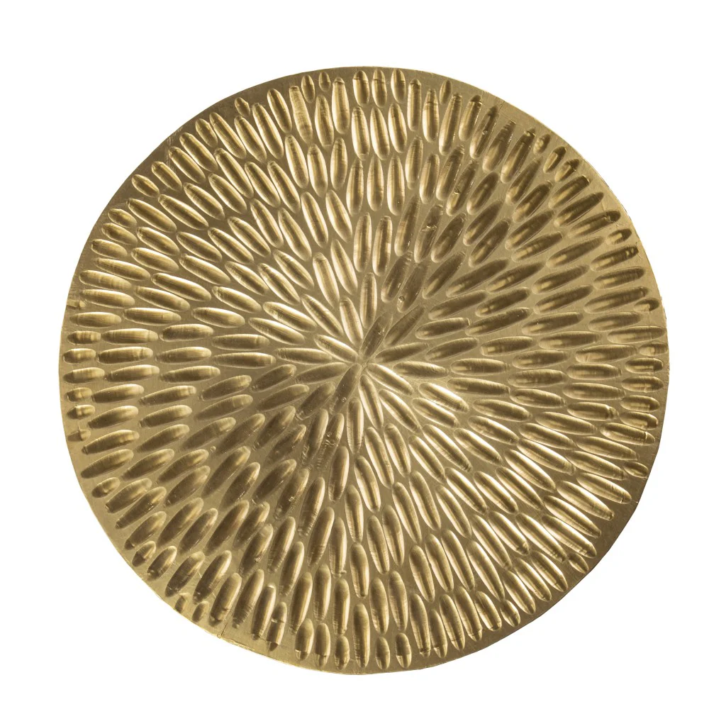 Gold Manufactured Wood And Solid Wood Round End Table By Homeroots - Image 8