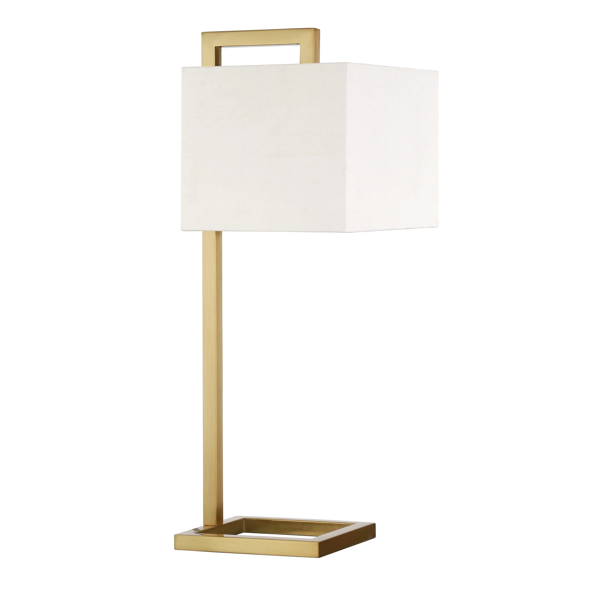 Gold Metal Arched Table Lamp With White Square Shade By Homeroots