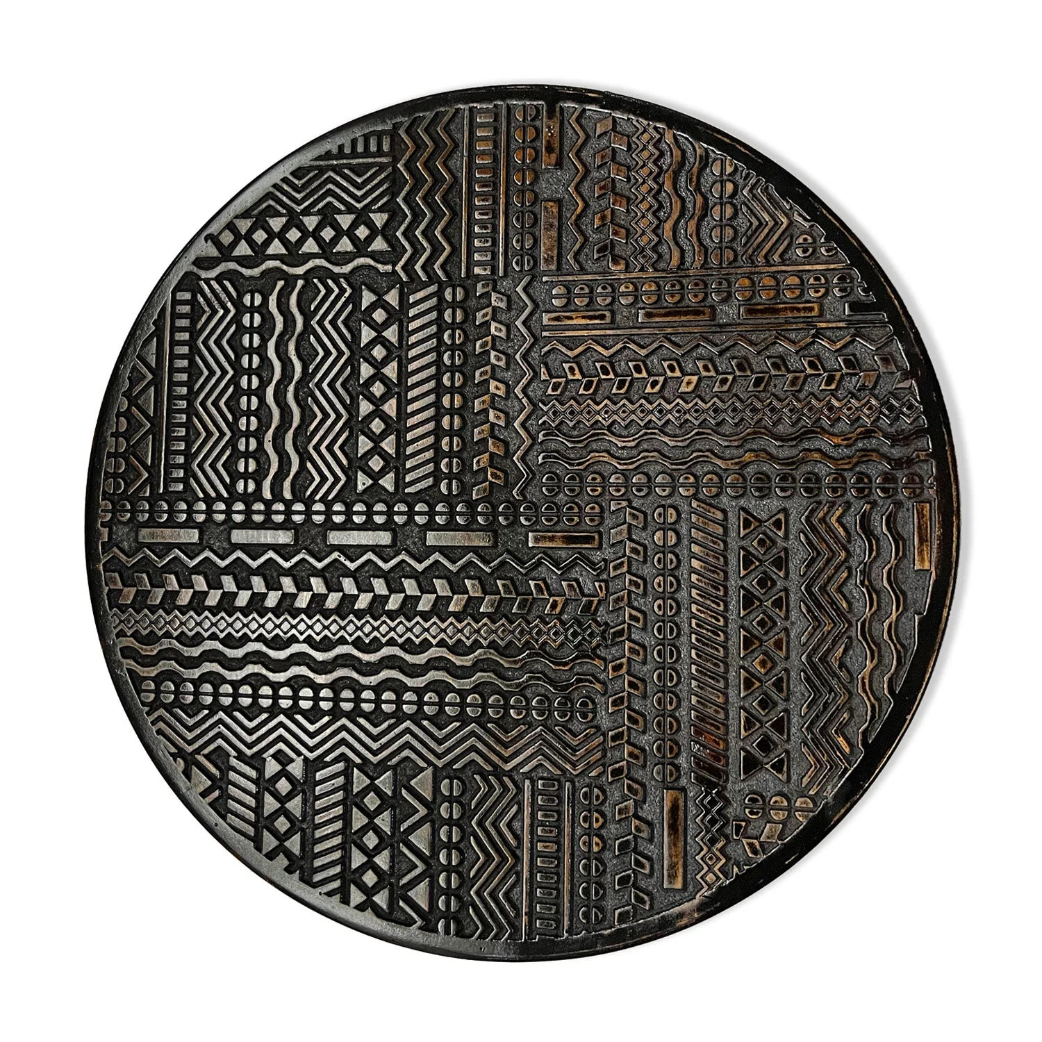 Graffiti 23.8"D Brown Wall Art By Gold Leaf - Image 4