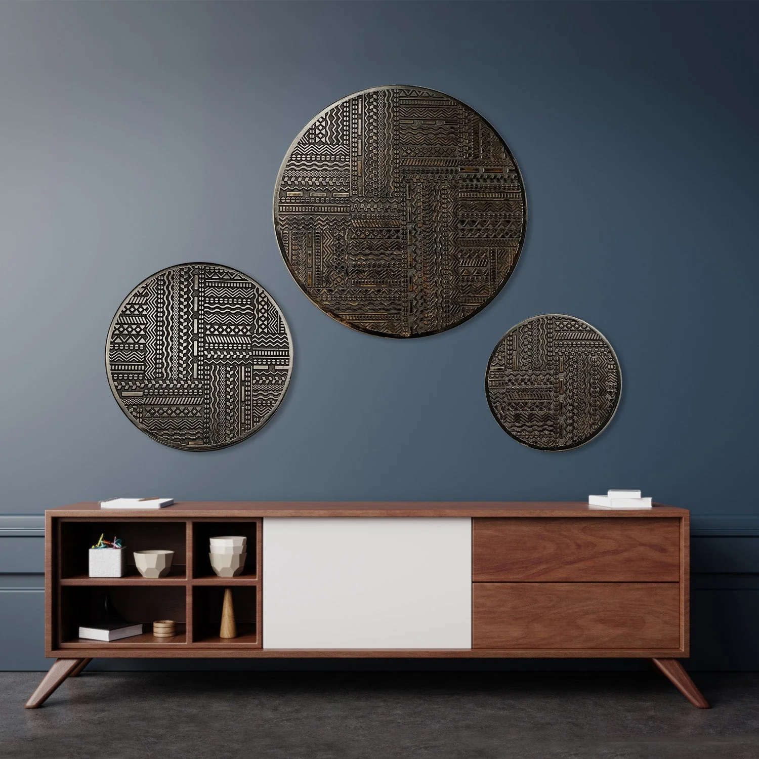 Graffiti 31.5"D Brown Wall Art By Gold Leaf