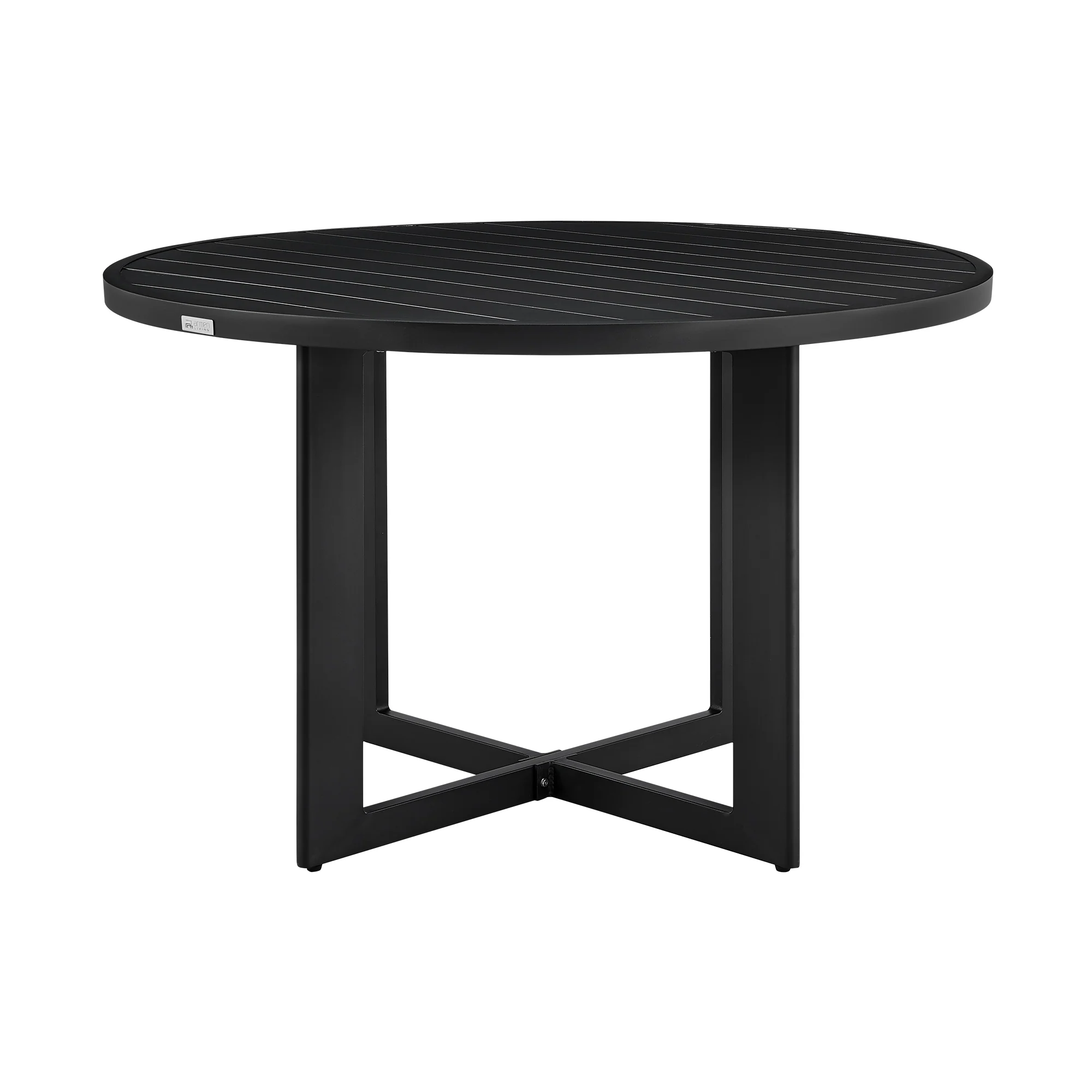 Grand Outdoor Patio 5-Piece Round Dining Table Set in Aluminum with Grey Cushions By Armen Living - Image 6