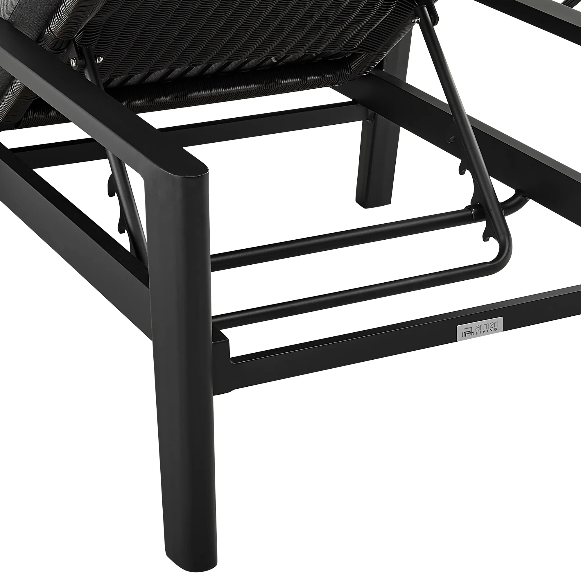 Grand Outdoor Patio Adjustable Chaise Lounge Chair in Aluminum with Grey Cushions By Armen Living - Image 8