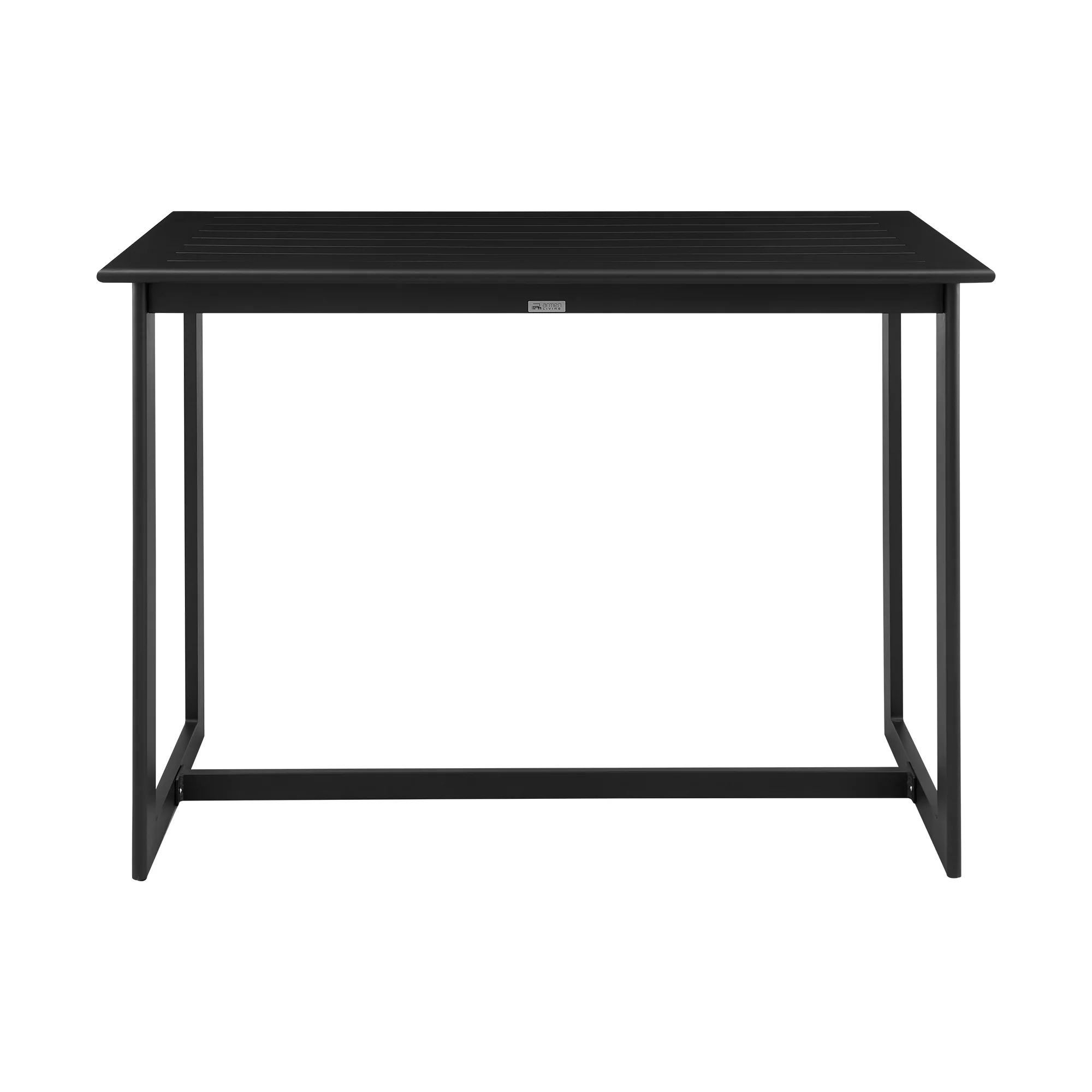 Grand Outdoor Patio Counter Height Dining Table in Black Aluminum By Armen Living - Image 2
