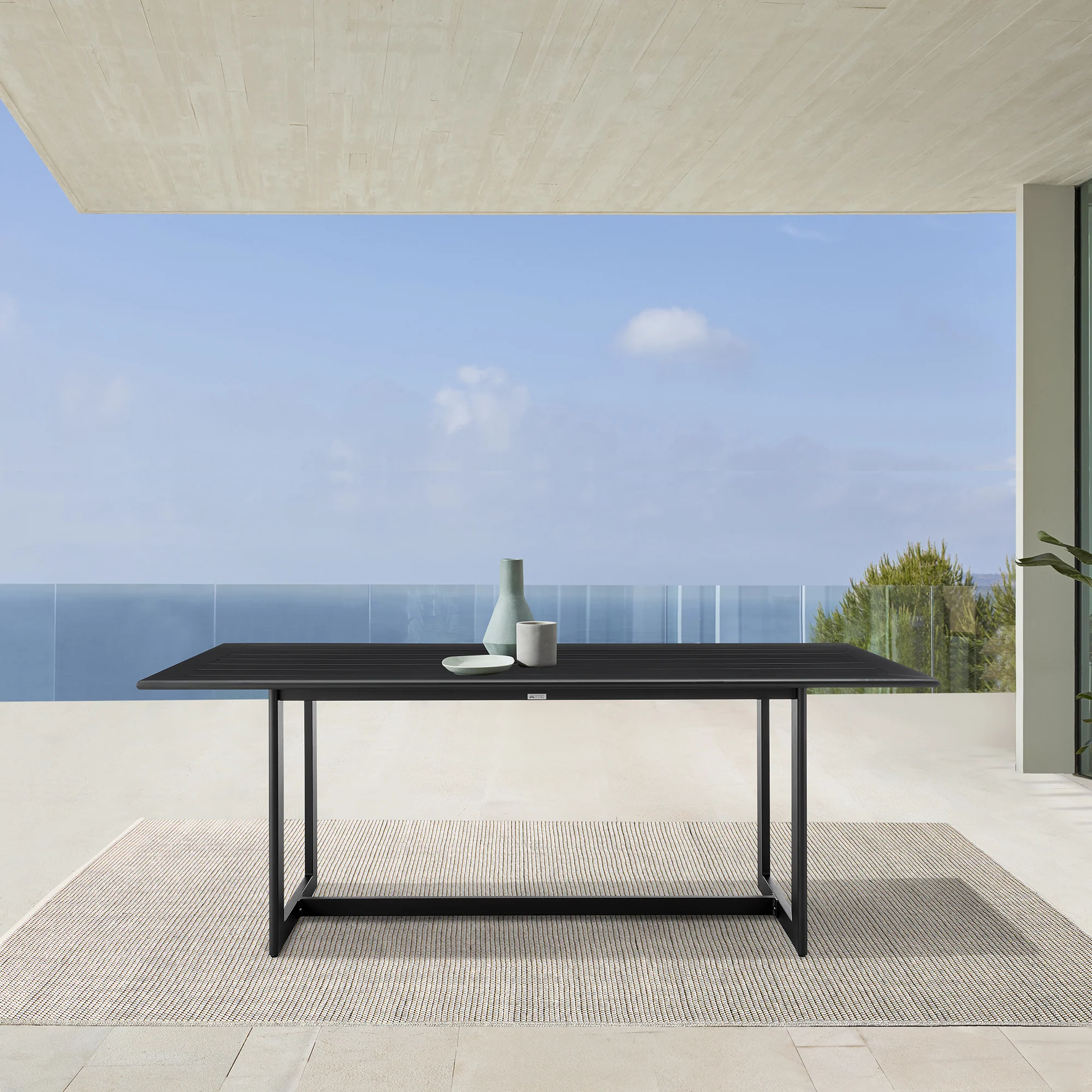 Grand Outdoor Patio Dining Table in Aluminum By Armen Living