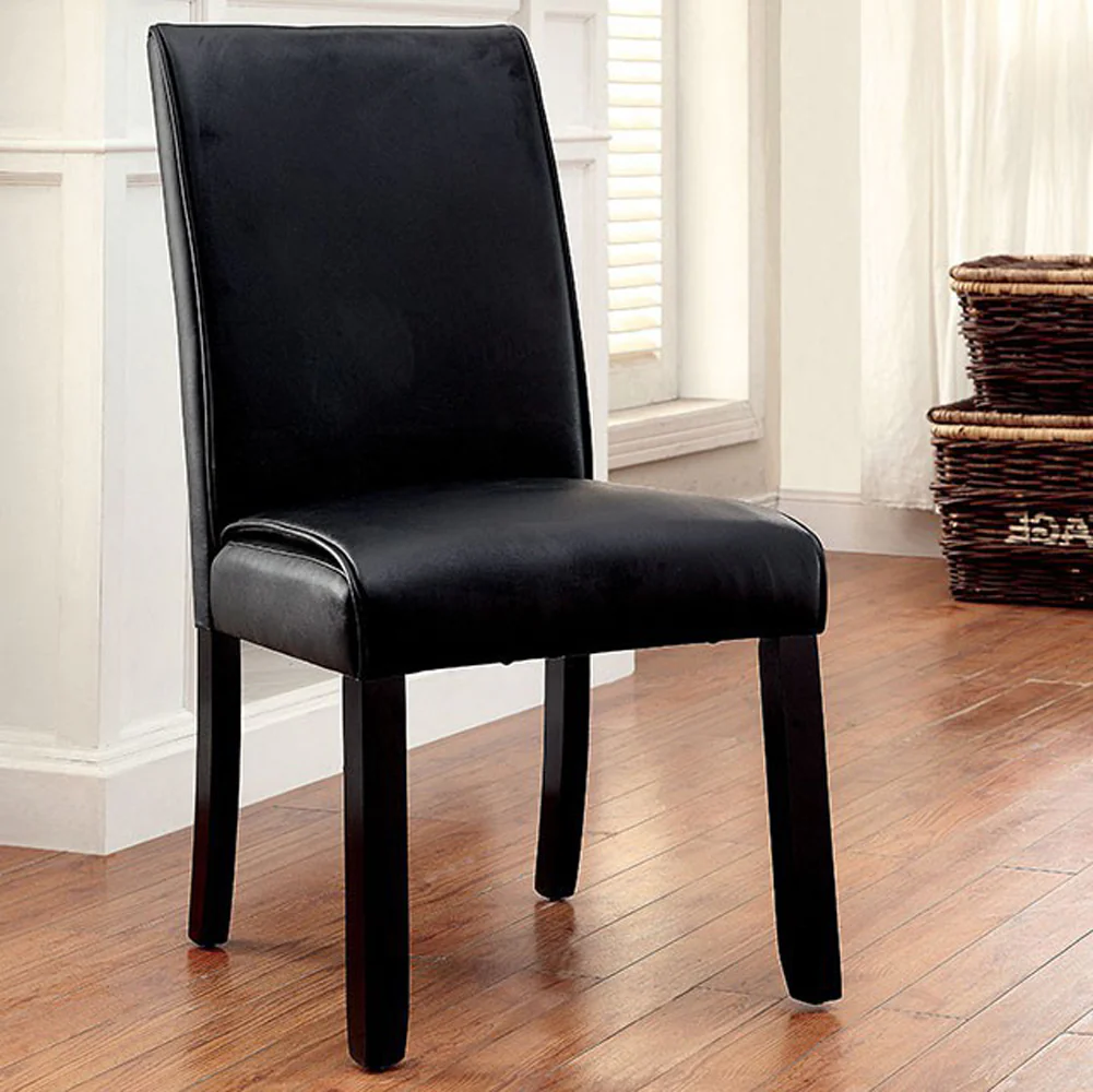Grandstone I Contemporary Side Chair With Black Finish, Set Of 2 By Benzara