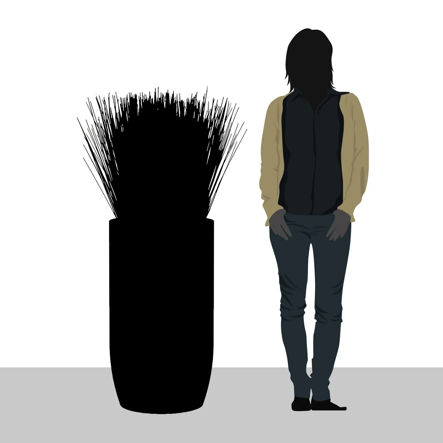 Grass: Cortada Grass in Barrel Planter MD, Brown DK Satin By Gold Leaf - Image 3