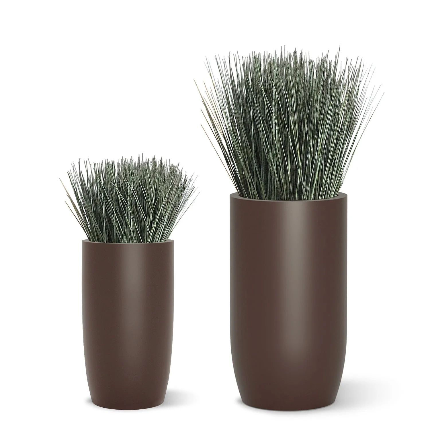 Grass: Cortada Grass in Barrel Planter SM, Brown DK Satin By Gold Leaf - Image 5