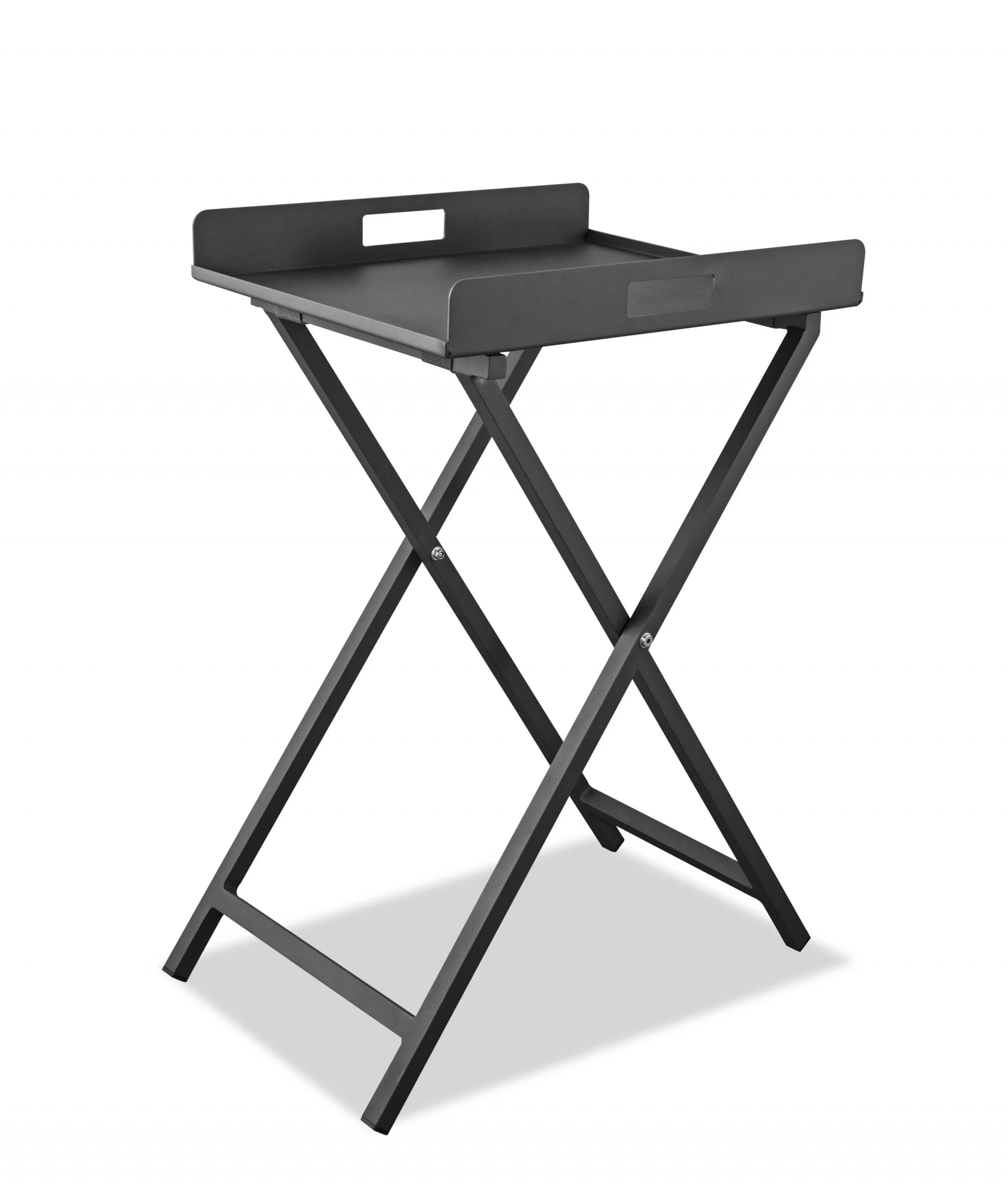 Gray Aluminum Indoor Outdoor Tray Table By Homeroots
