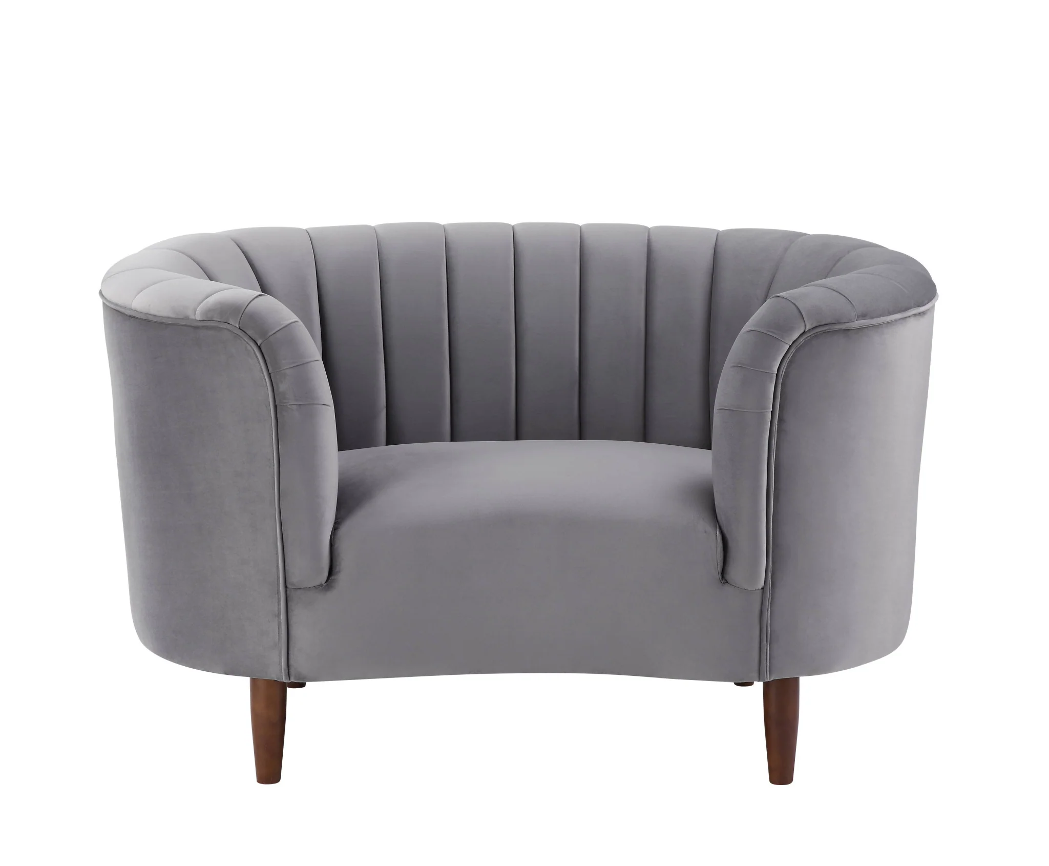 Gray and Black Velvet Striped Arm Chair By Homeroots