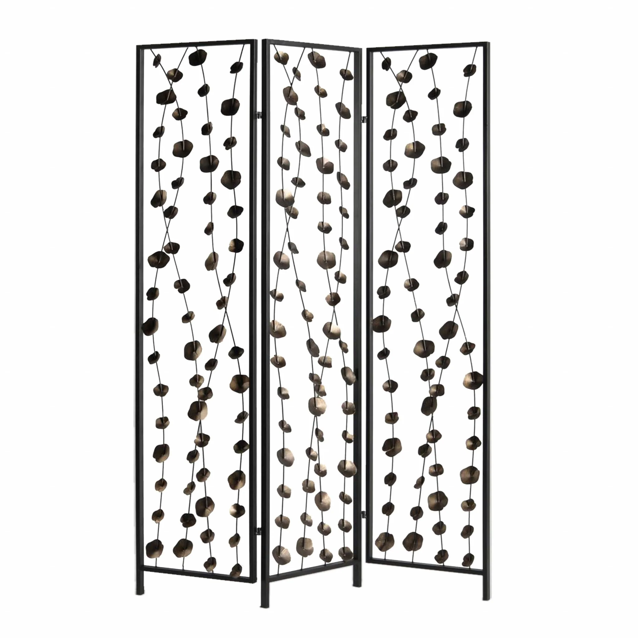 Gray And Bronze Metal Falling Blooms Screen By Homeroots