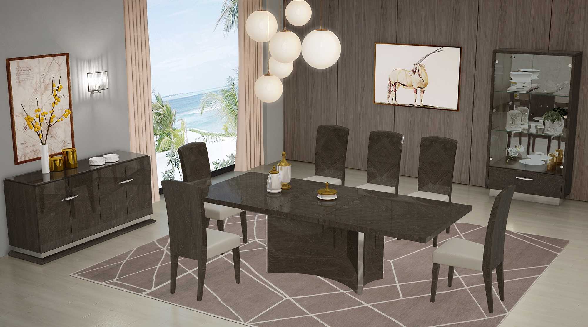 Gray Dining Table And Pcs Chair Set By Homeroots