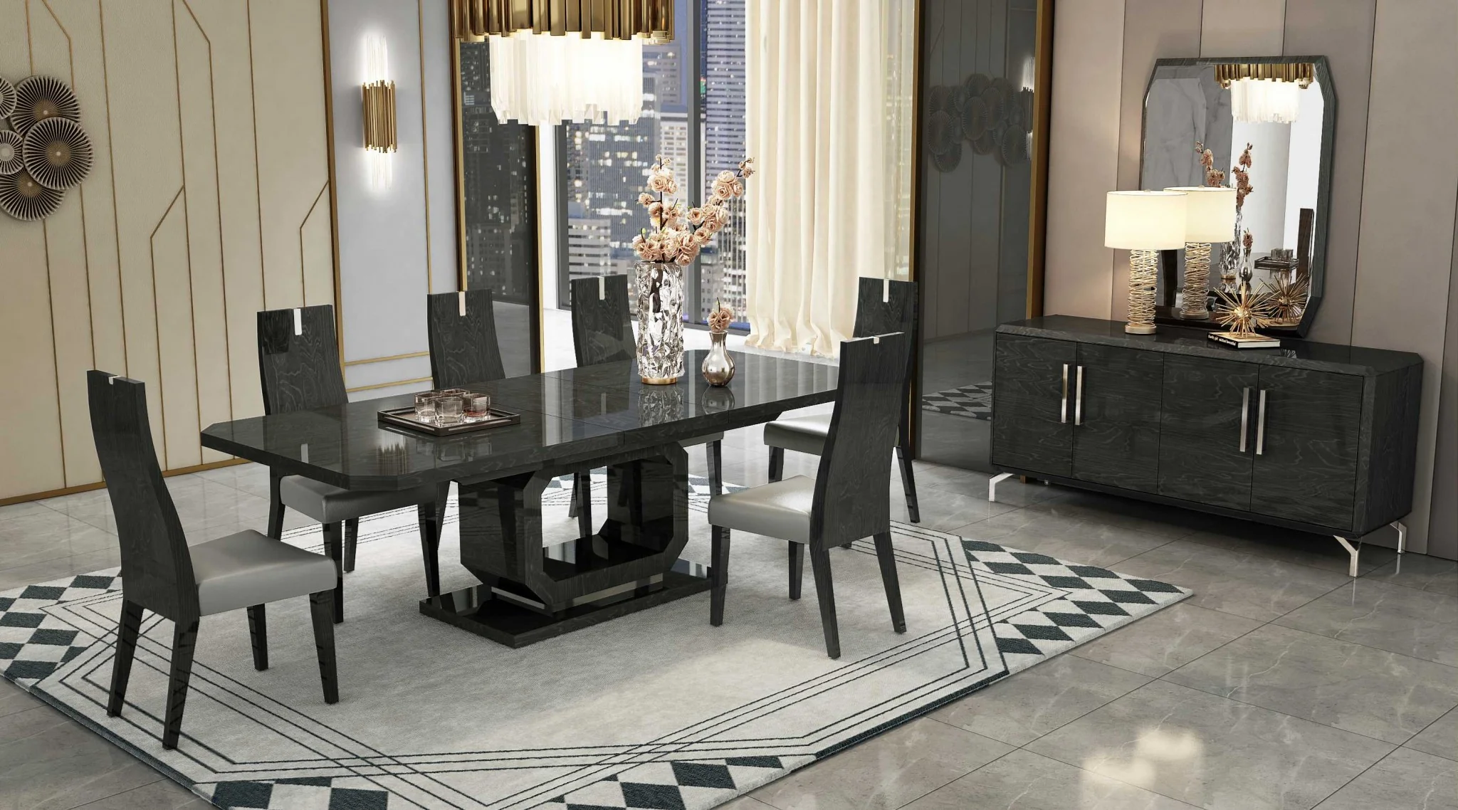Gray Dining Table By Homeroots - 370717
