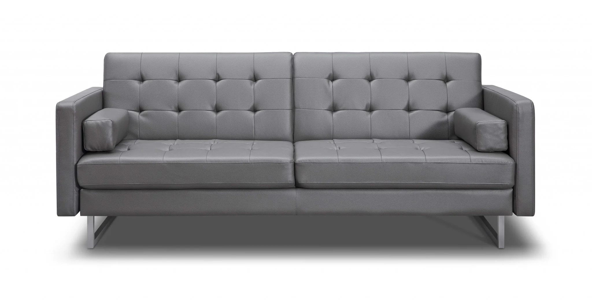 Gray Sofa Bed with Stainless Steel Legs By Homeroots