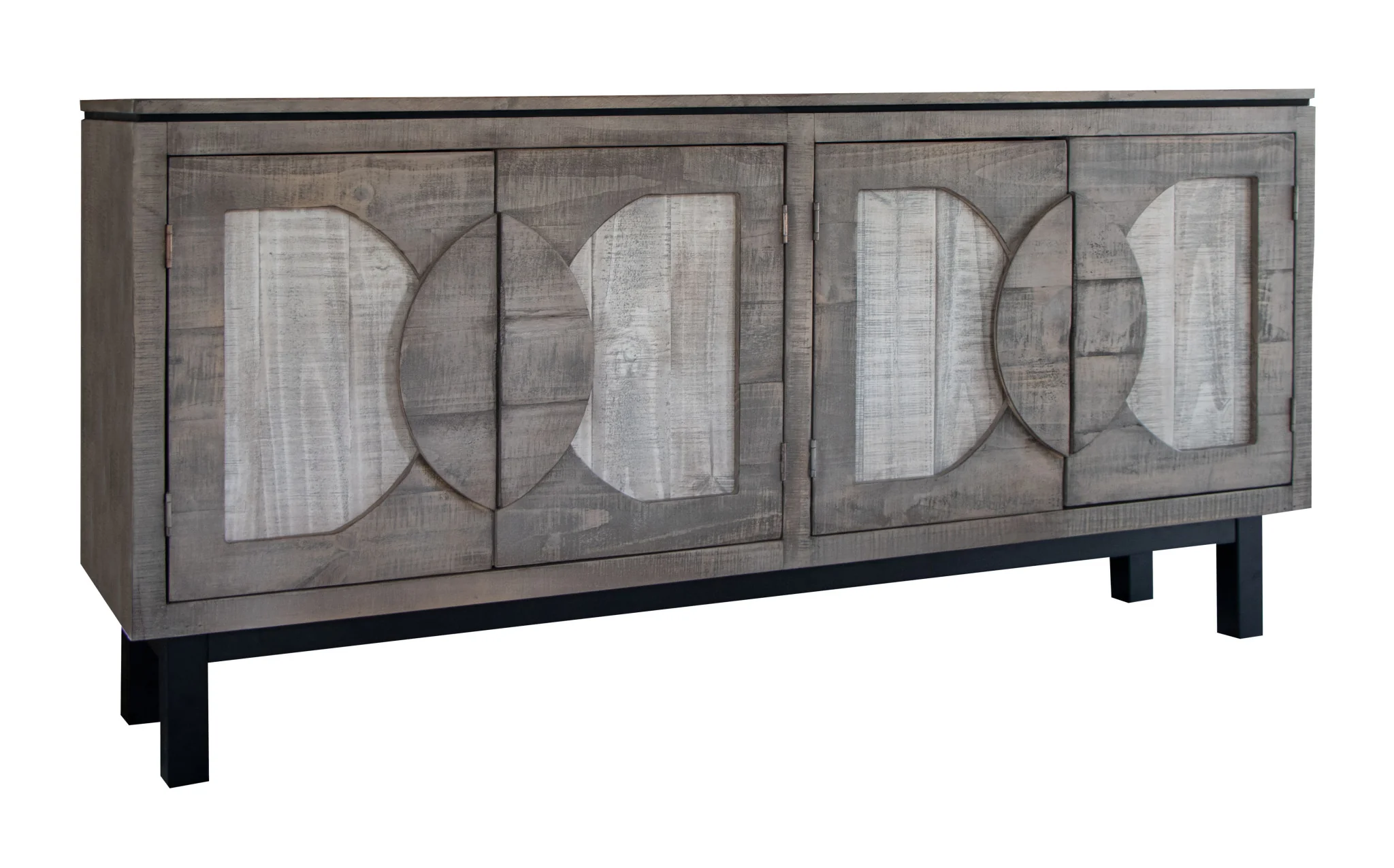 Gray Solid and Manufactured Wood Distressed Credenza By Homeroots