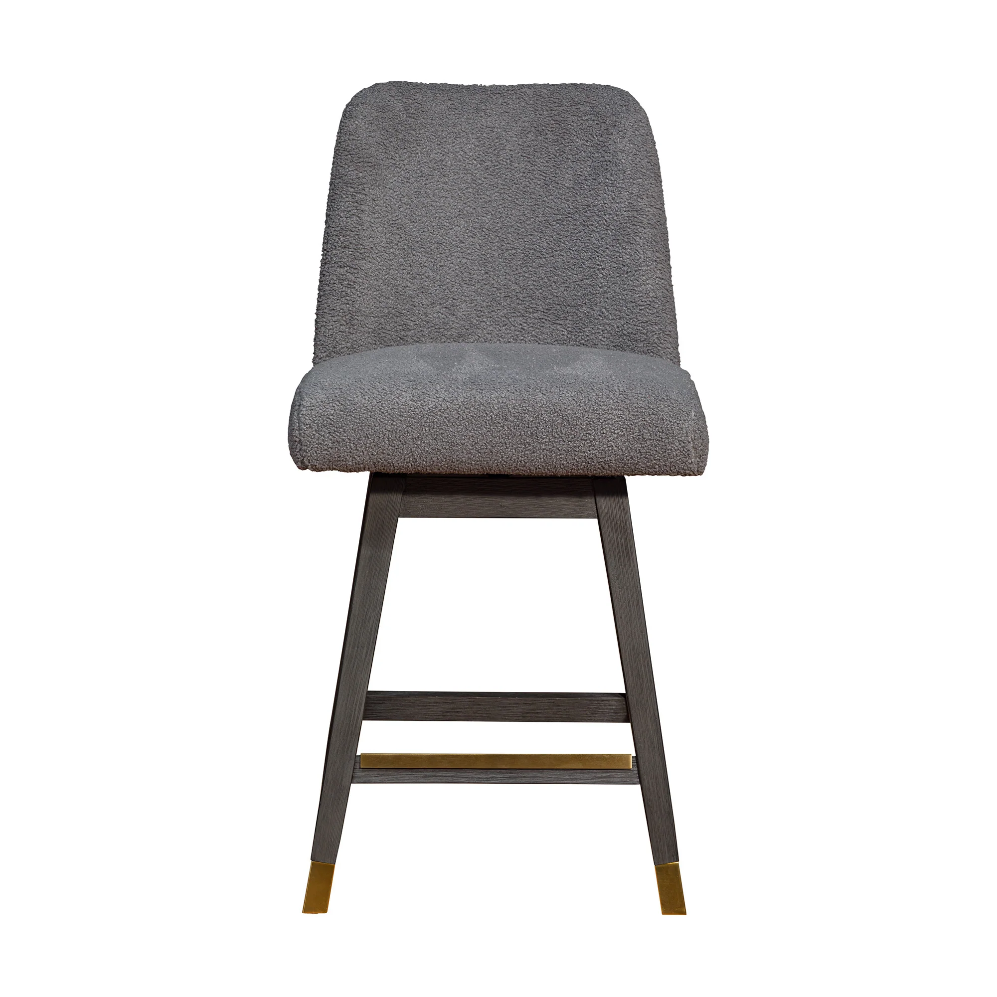 Gray Solid Wood Swivel Bar Chair By Homeroots - Image 3