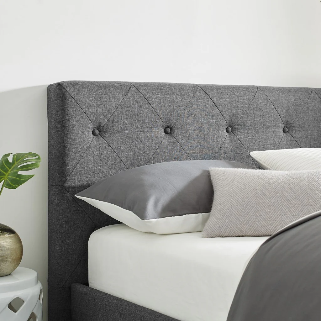 Grey Queen Platform Bed By Homeroots - Image 4