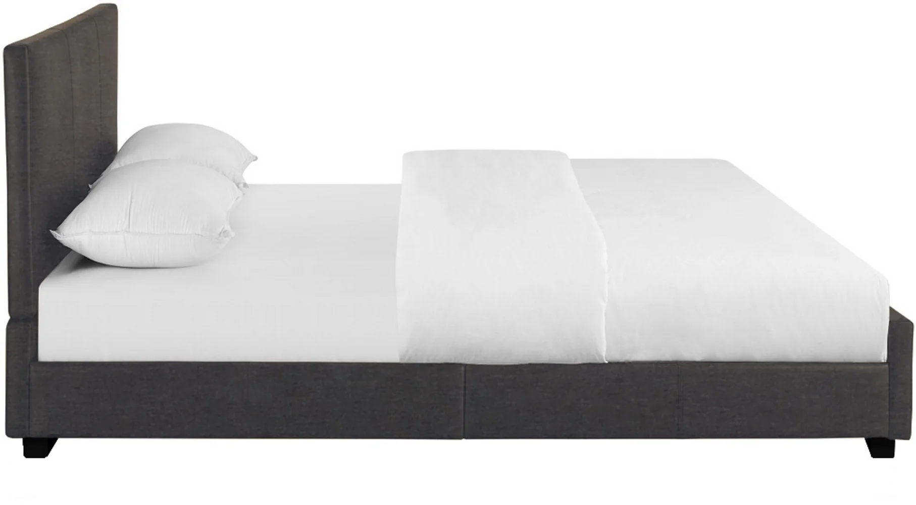 Grey Upholstered Full Platform Bed By Homeroots - Image 4