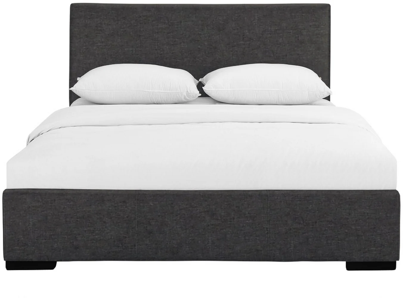 Grey Upholstered Twin Platform Bed By Homeroots - Image 2