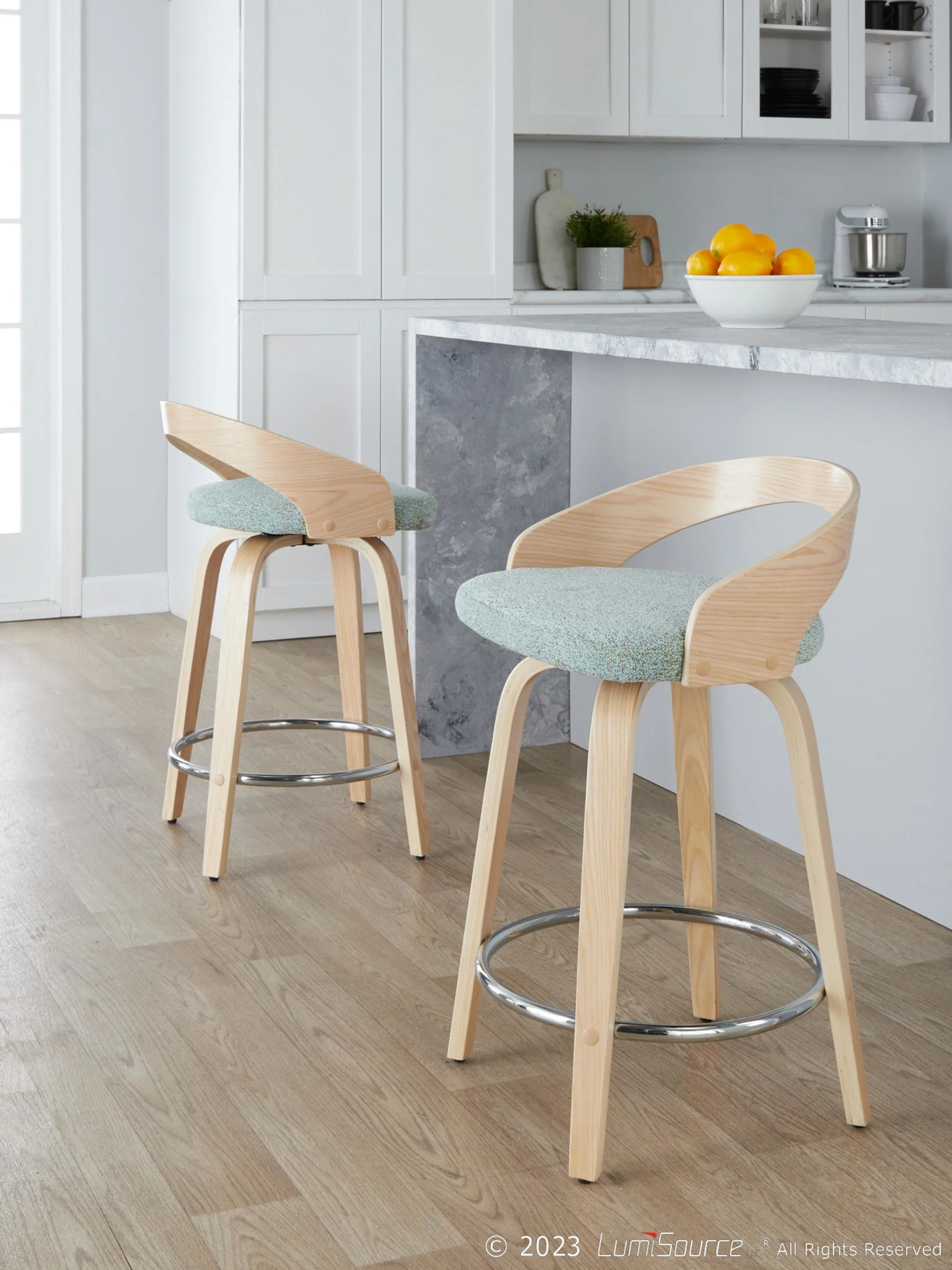 Grotto 24" Fixed-Height Counter Stool - Set of 2 By LumiSource - B24-GROTTOFB-GRTZR2 NANALGN2