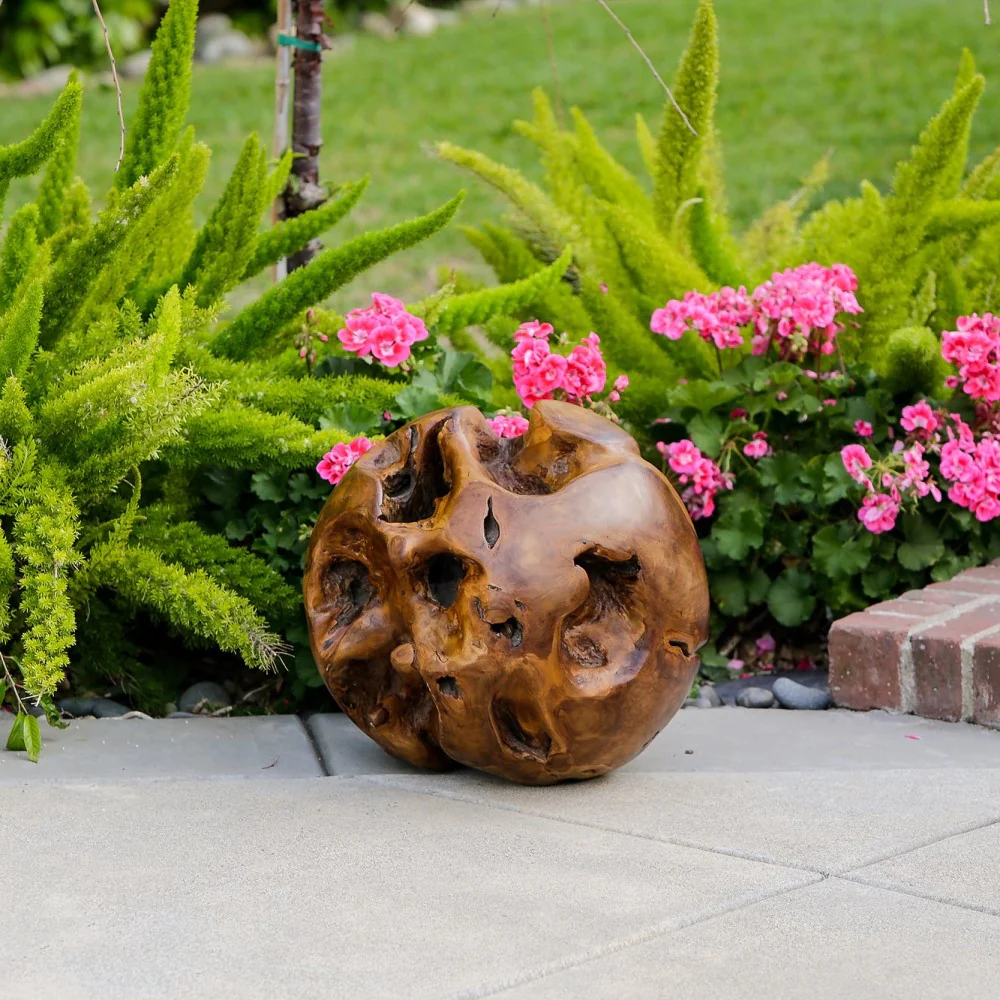 Habini Teak Balls Set of 2 By Garden Age Supply - Image 3