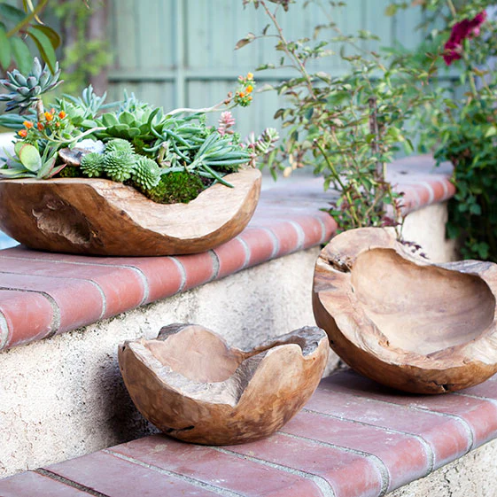 Habini Teak Bowls Set of 3 By Garden Age Supply - Image 3