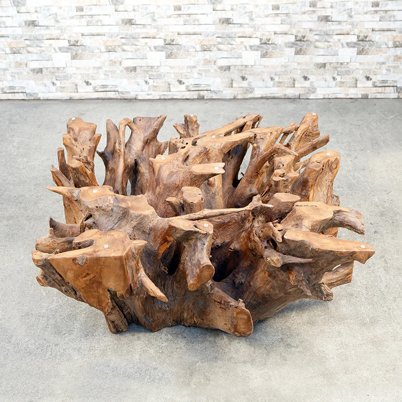 Habini Teak Root Square Coffee Table (No Glass) By Garden Age Supply