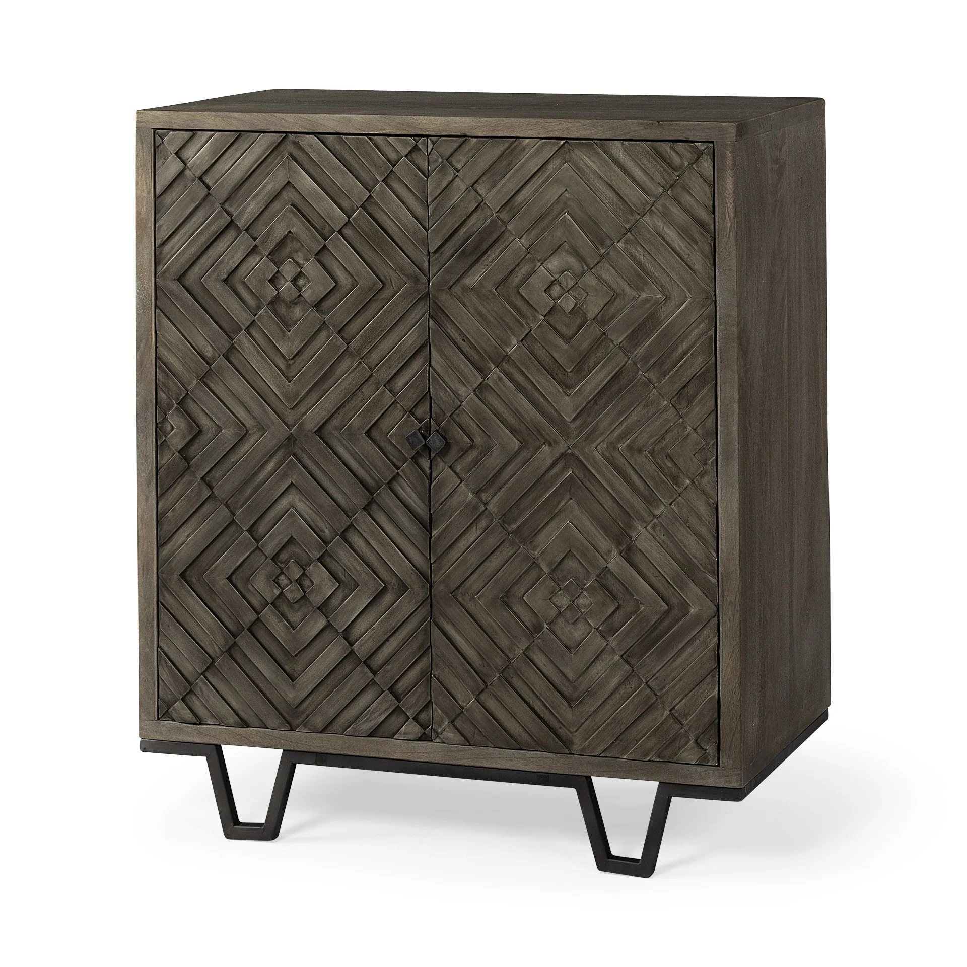 Hand Crafted Diamond In The Rough Cabinet By Homeroots