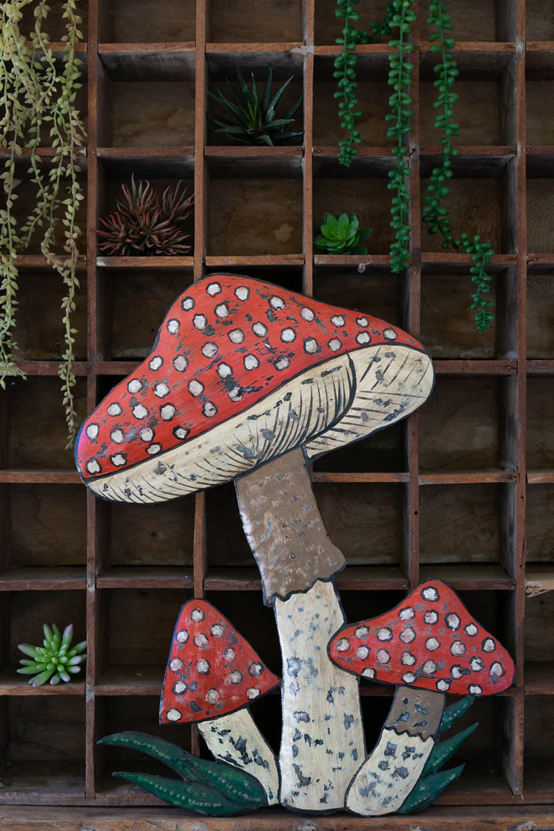 Hand Hammered Metal Mushroom By Kalalou
