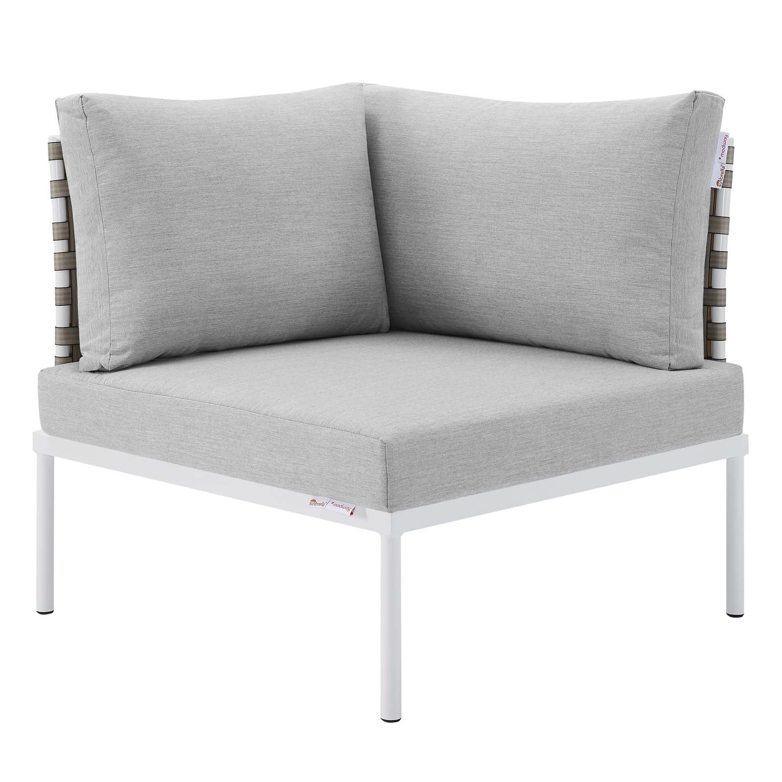 Harmony 10-Piece Sunbrella® Basket Weave Outdoor Patio Aluminum Sectional Sofa Set By Modway - EEI-4951 - Image 16