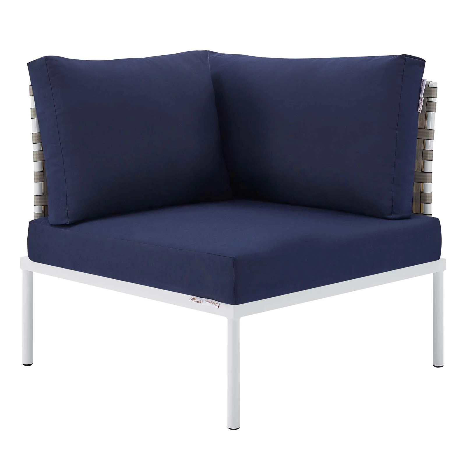 Harmony 10-Piece Sunbrella® Basket Weave Outdoor Patio Aluminum Sectional Sofa Set By Modway - EEI-4951 - Image 32
