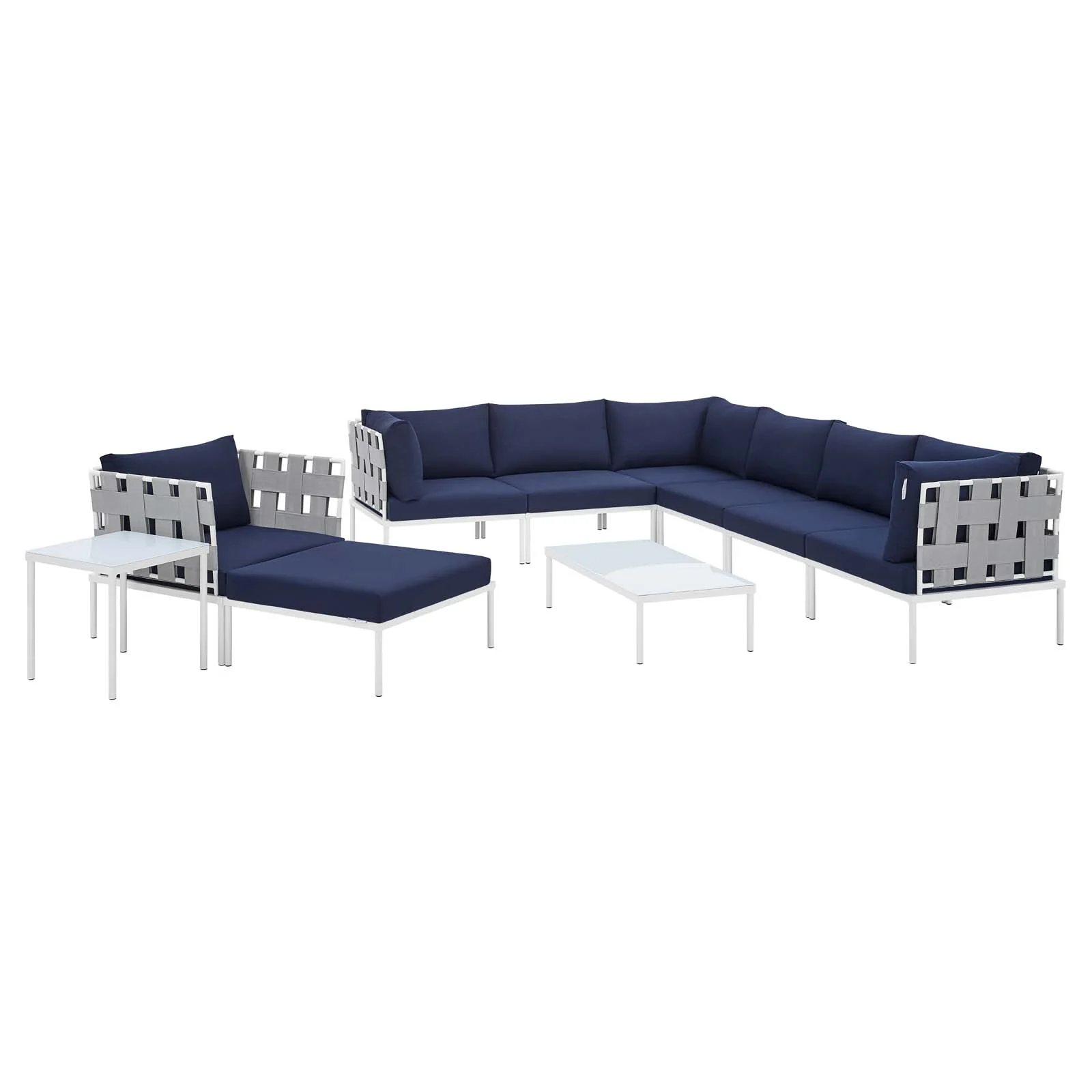 Harmony 10-Piece Sunbrella® Outdoor Patio Aluminum Sectional Sofa Set By Modway - EEI-4953 - Image 17