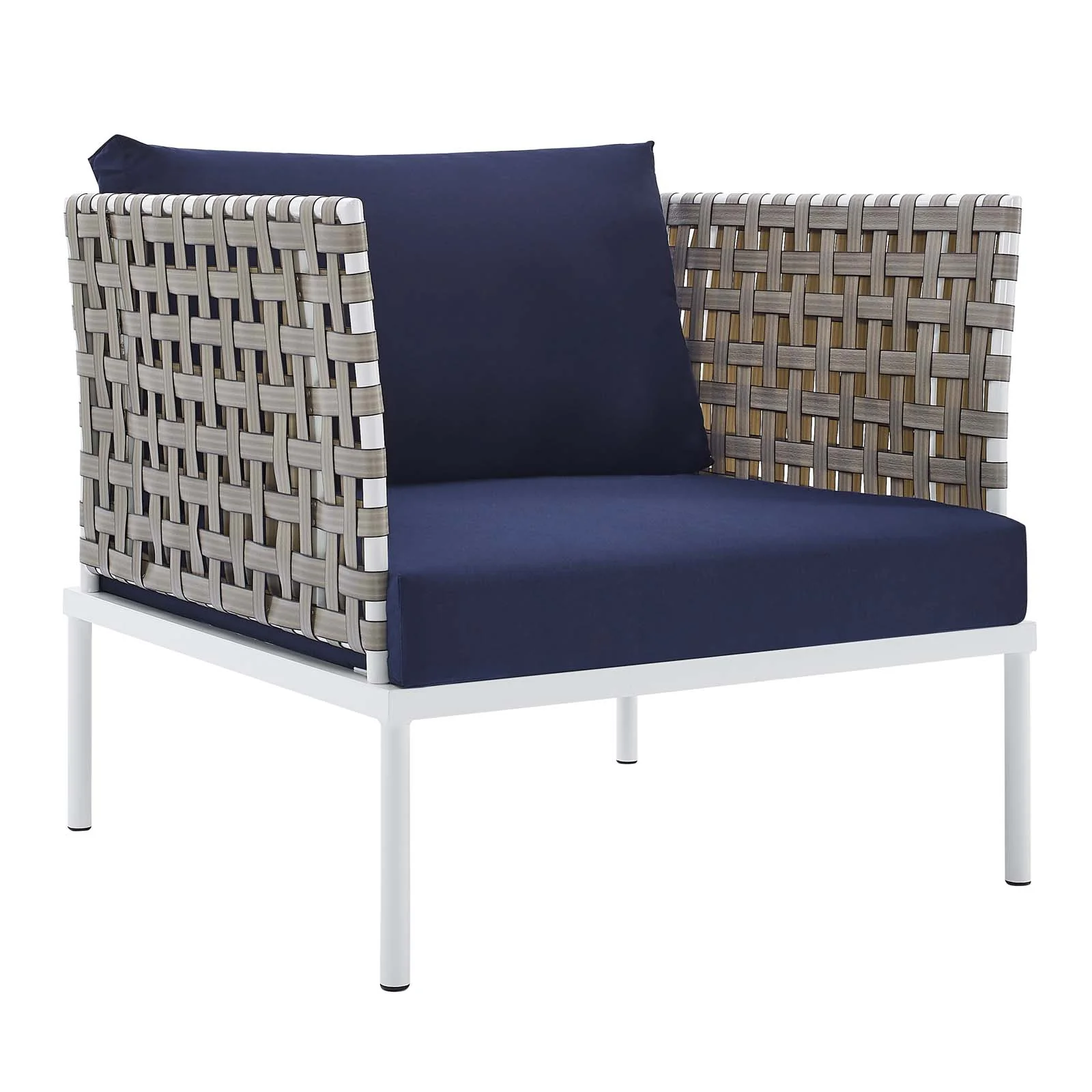 Harmony 3-Piece Sunbrella® Basket Weave Outdoor Patio Aluminum Seating Set By Modway - EEI-4685 - Image 12